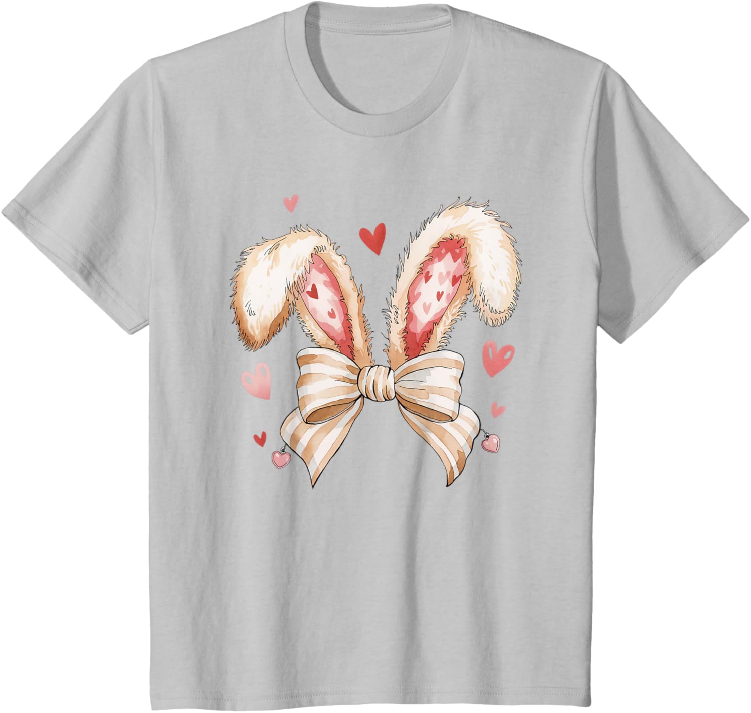 Cute Bunny Rabbit Coquette Easter Bow Bunny and Ears Easter T-Shirt