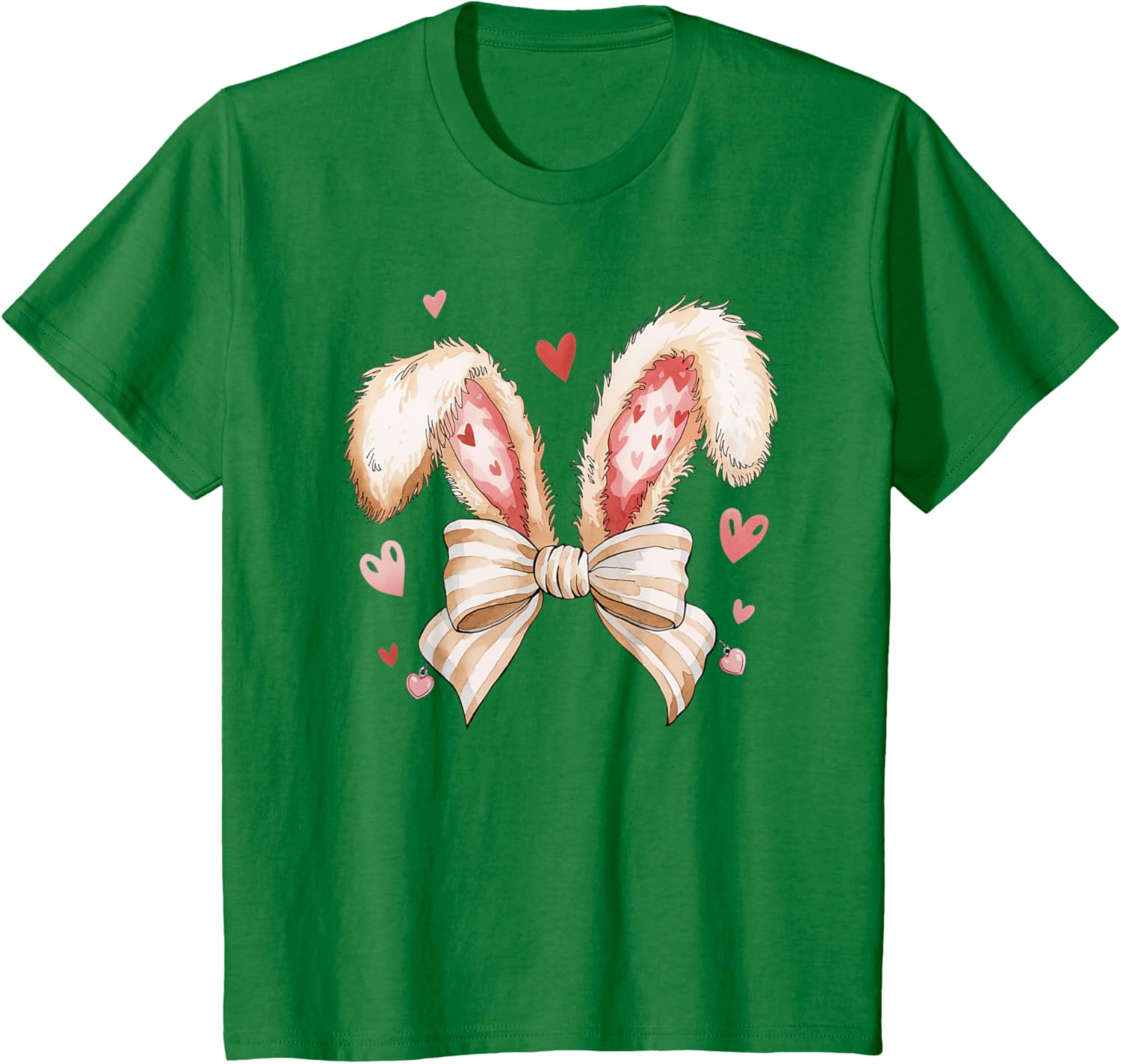 Cute Bunny Rabbit Coquette Easter Bow Bunny and Ears Easter T-Shirt