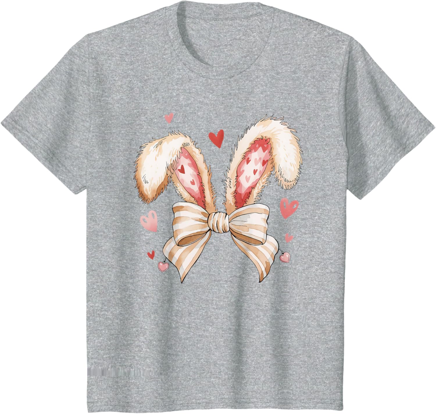 Cute Bunny Rabbit Coquette Easter Bow Bunny and Ears Easter T-Shirt