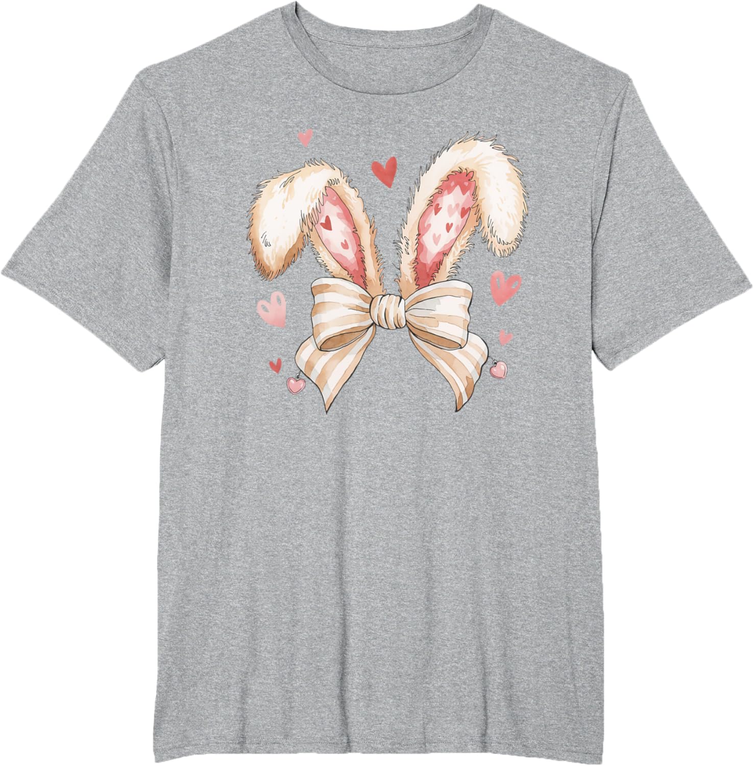 Cute Bunny Rabbit Coquette Easter Bow Bunny and Ears Easter T-Shirt