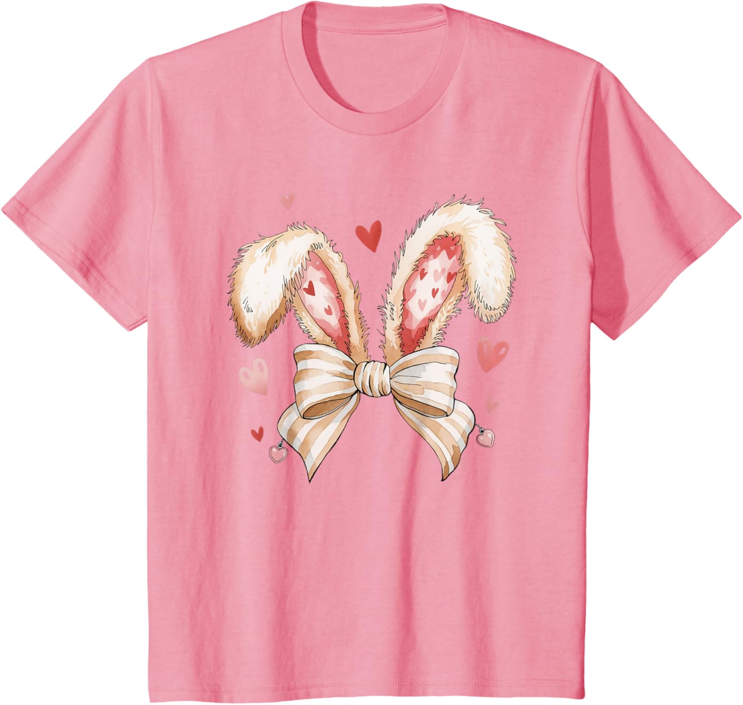 Cute Bunny Rabbit Coquette Easter Bow Bunny and Ears Easter T-Shirt