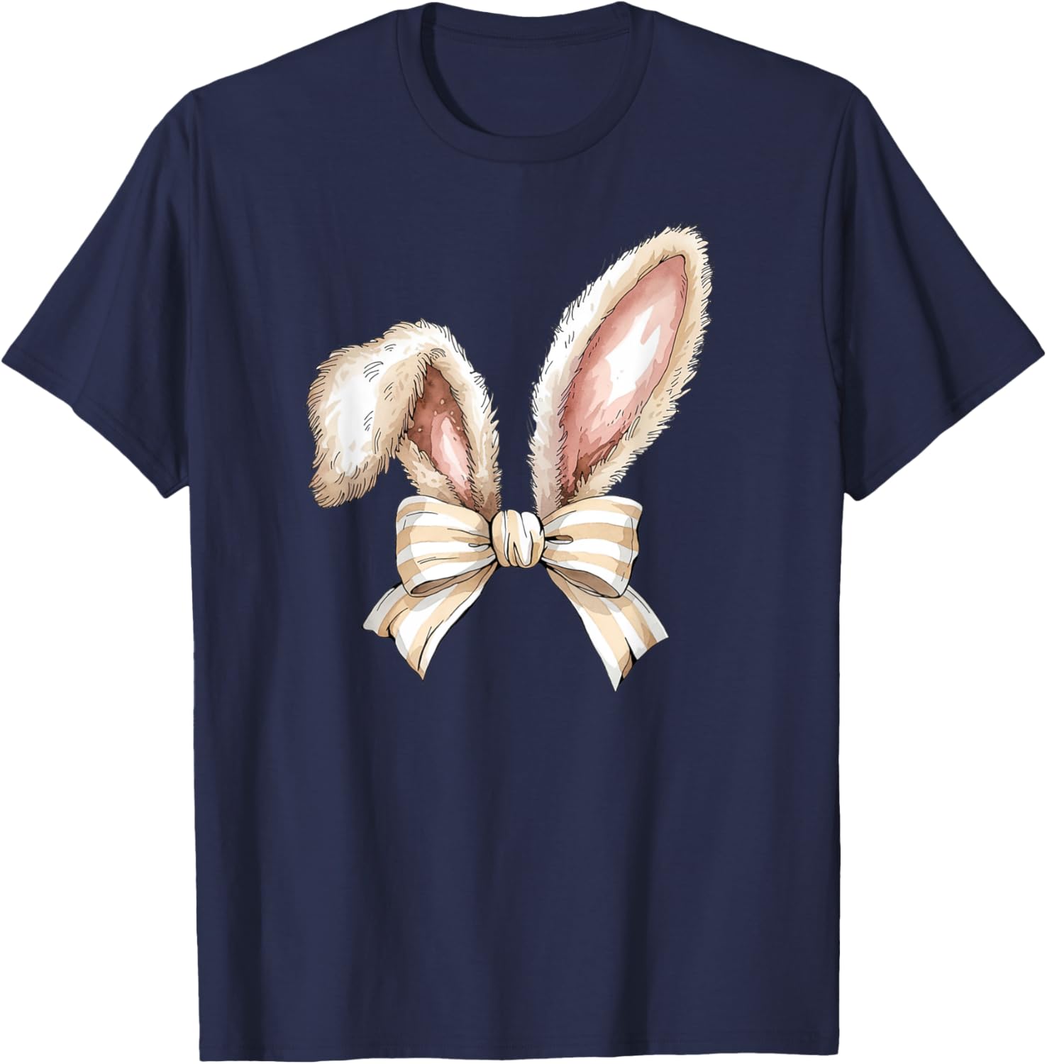 Cute Bunny Rabbit Coquette Easter Bow Bunny and Ears Easter T-Shirt