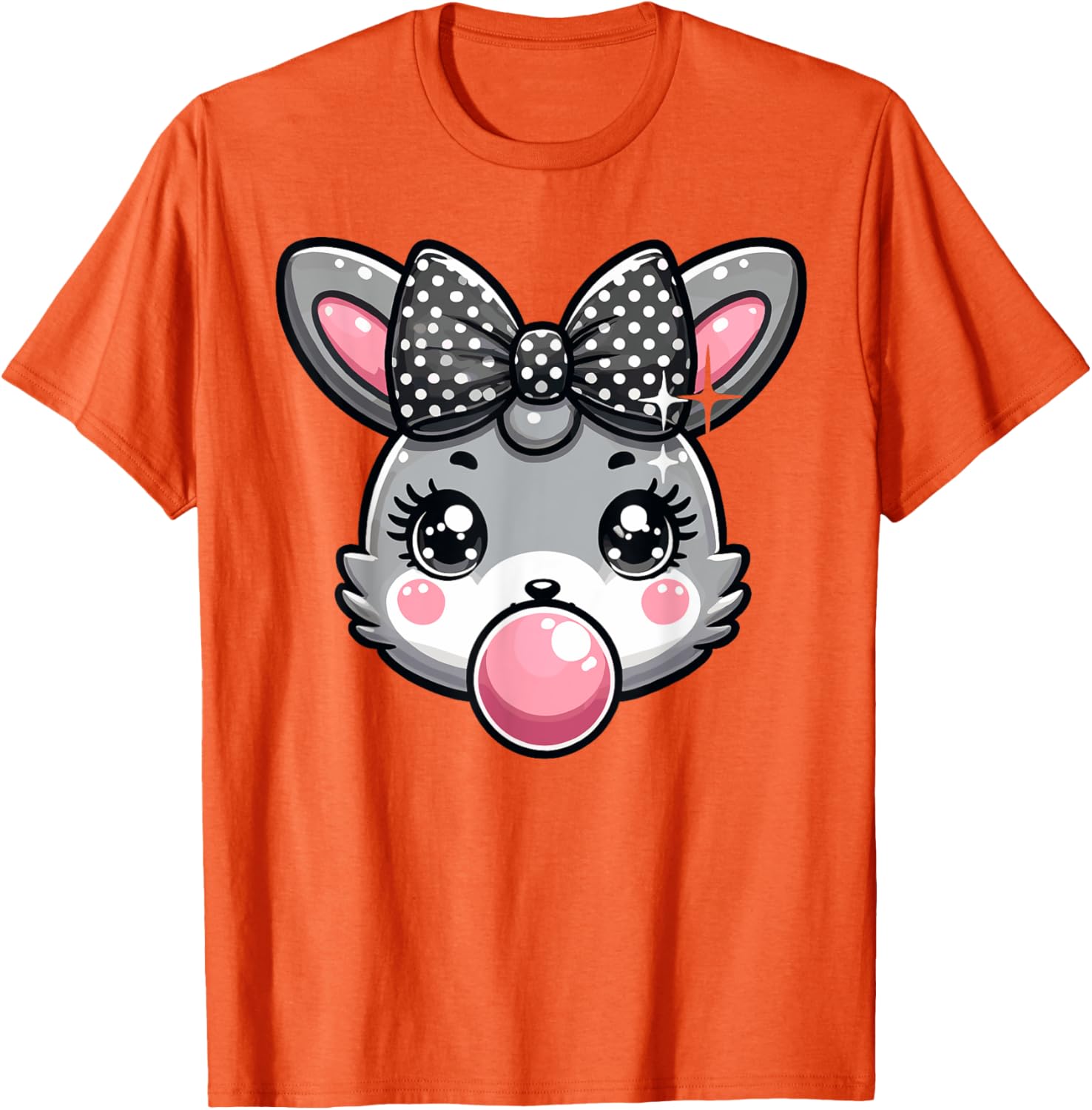 Cute Bunny Rabbit Face Coquette Bow Easter Day Girls Women T-Shirt