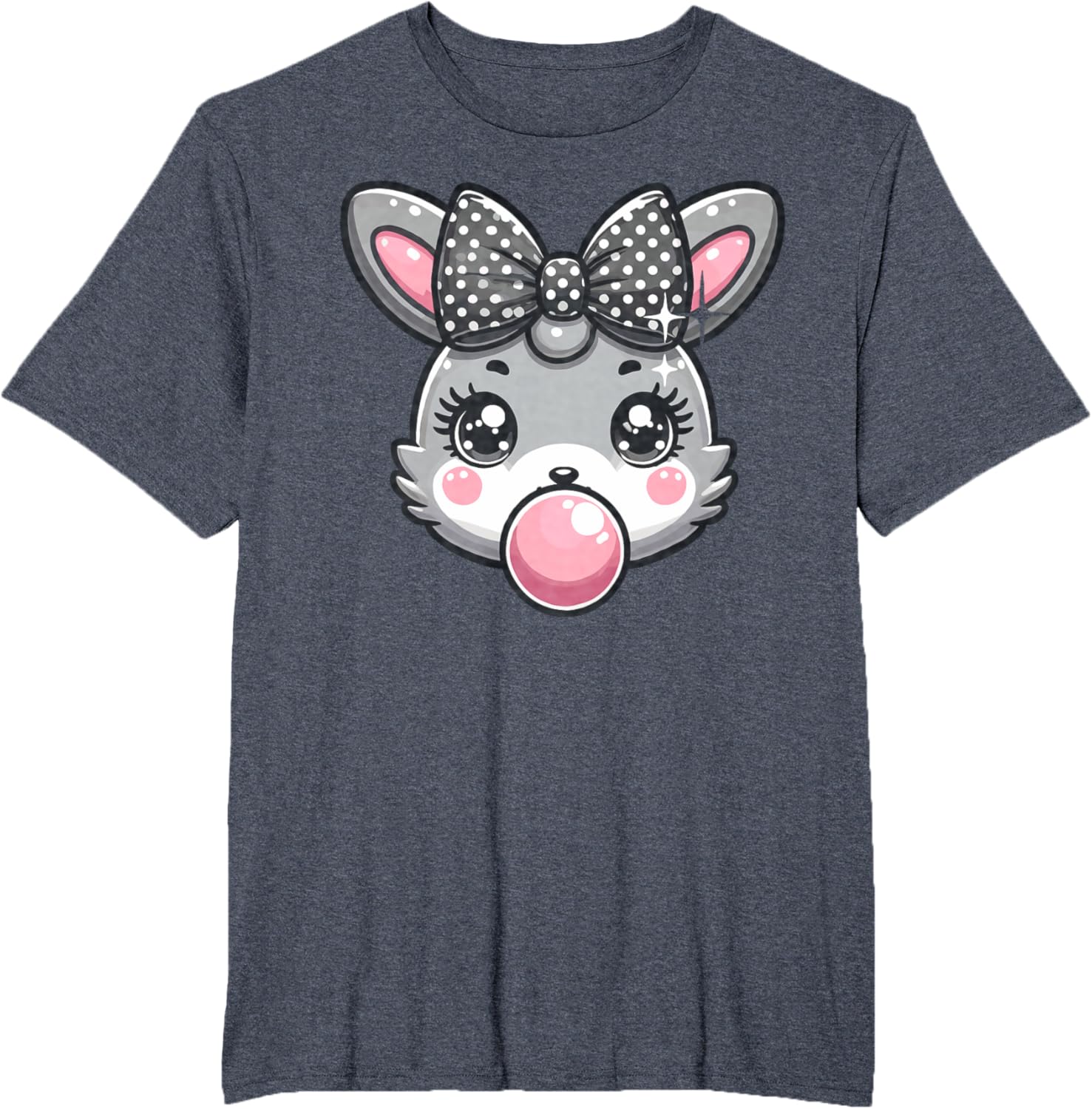 Cute Bunny Rabbit Face Coquette Bow Easter Day Girls Women T-Shirt