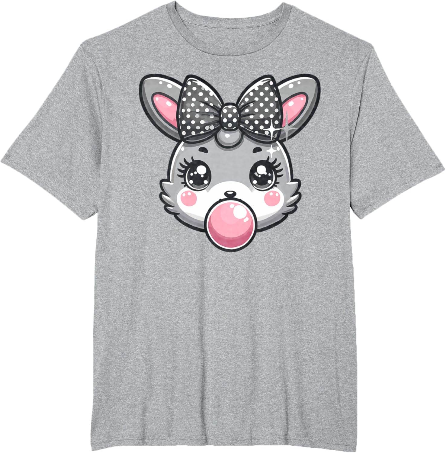 Cute Bunny Rabbit Face Coquette Bow Easter Day Girls Women T-Shirt