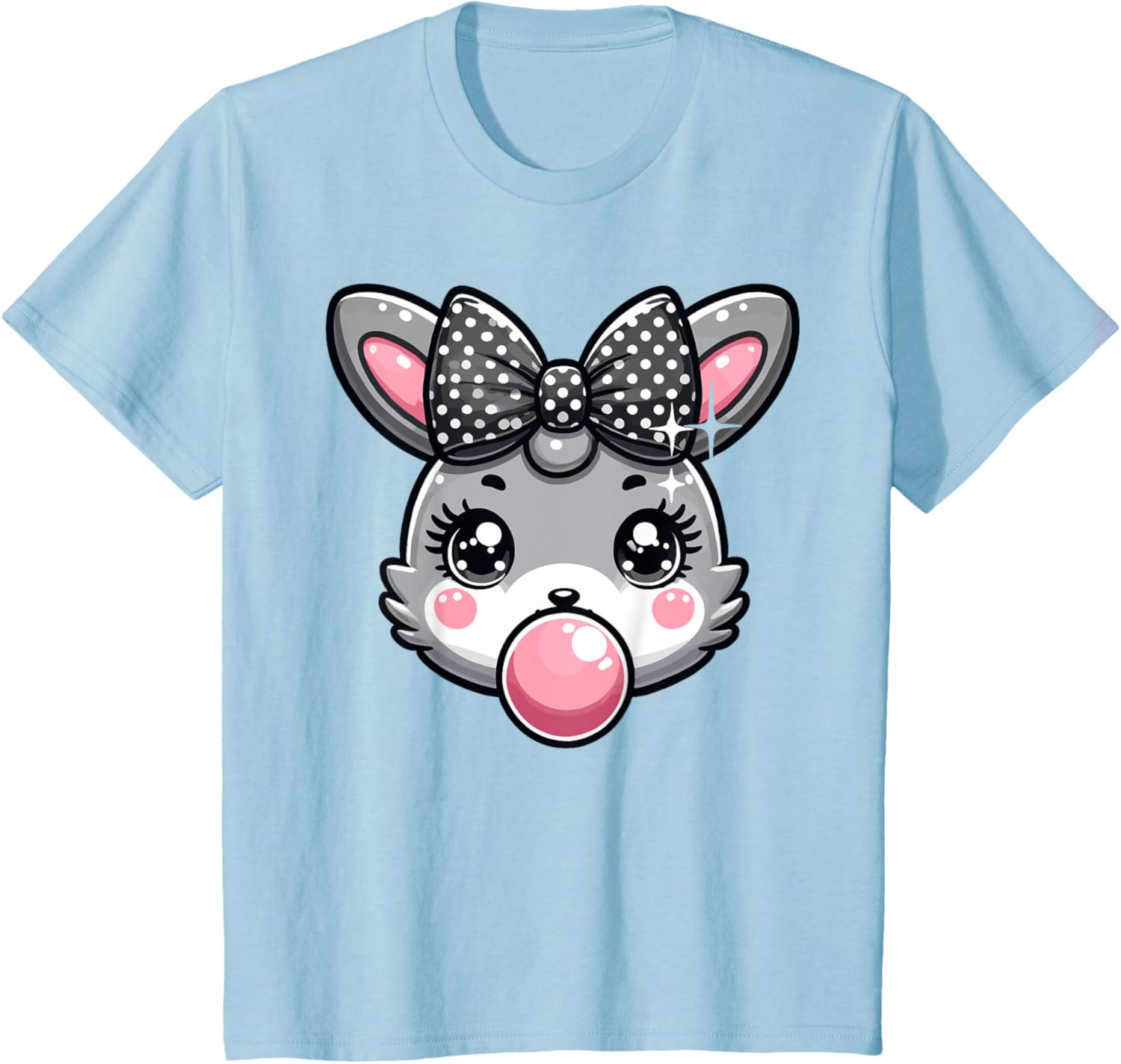 Cute Bunny Rabbit Face Coquette Bow Easter Day Girls Women T-Shirt