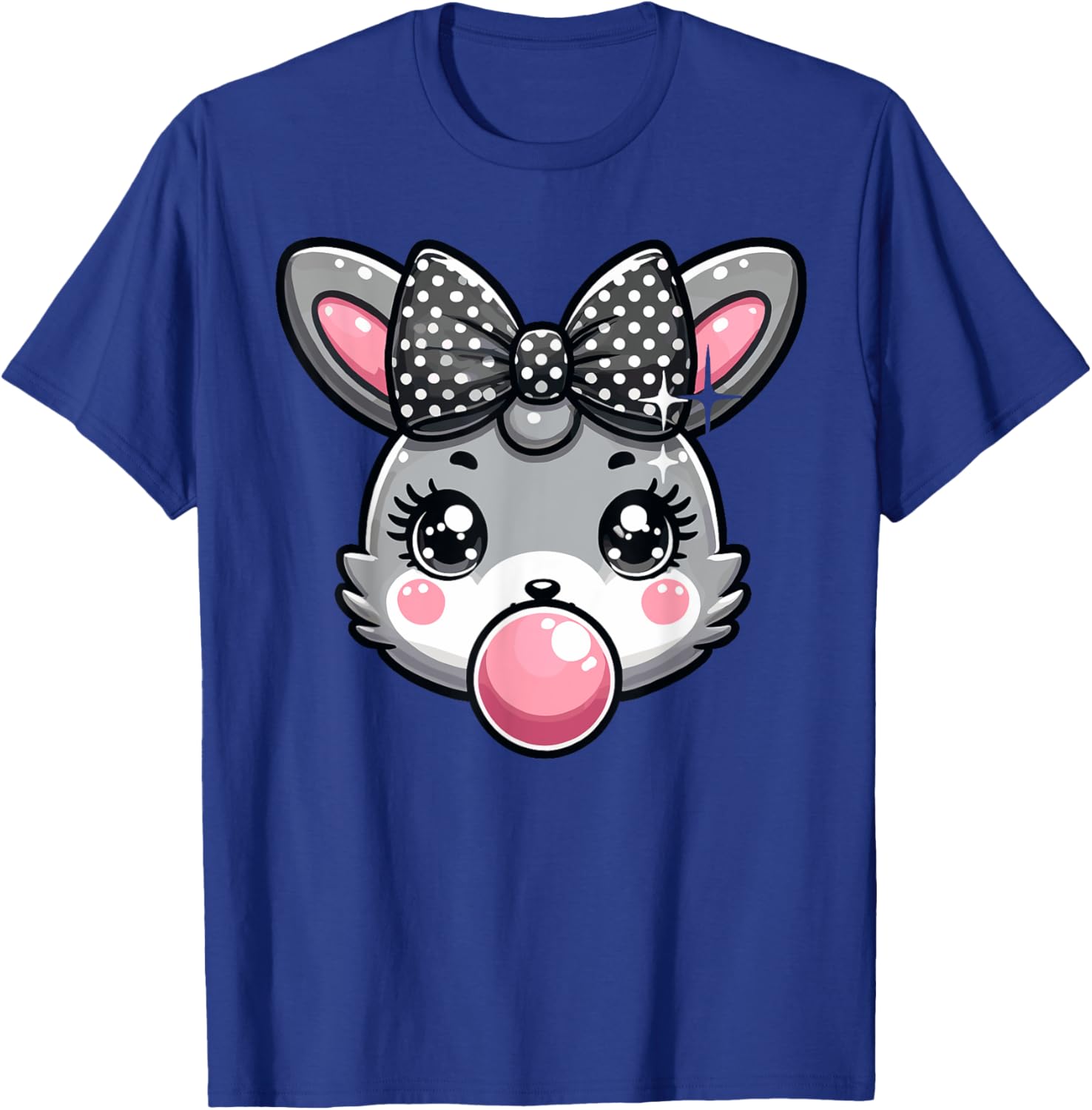 Cute Bunny Rabbit Face Coquette Bow Easter Day Girls Women T-Shirt