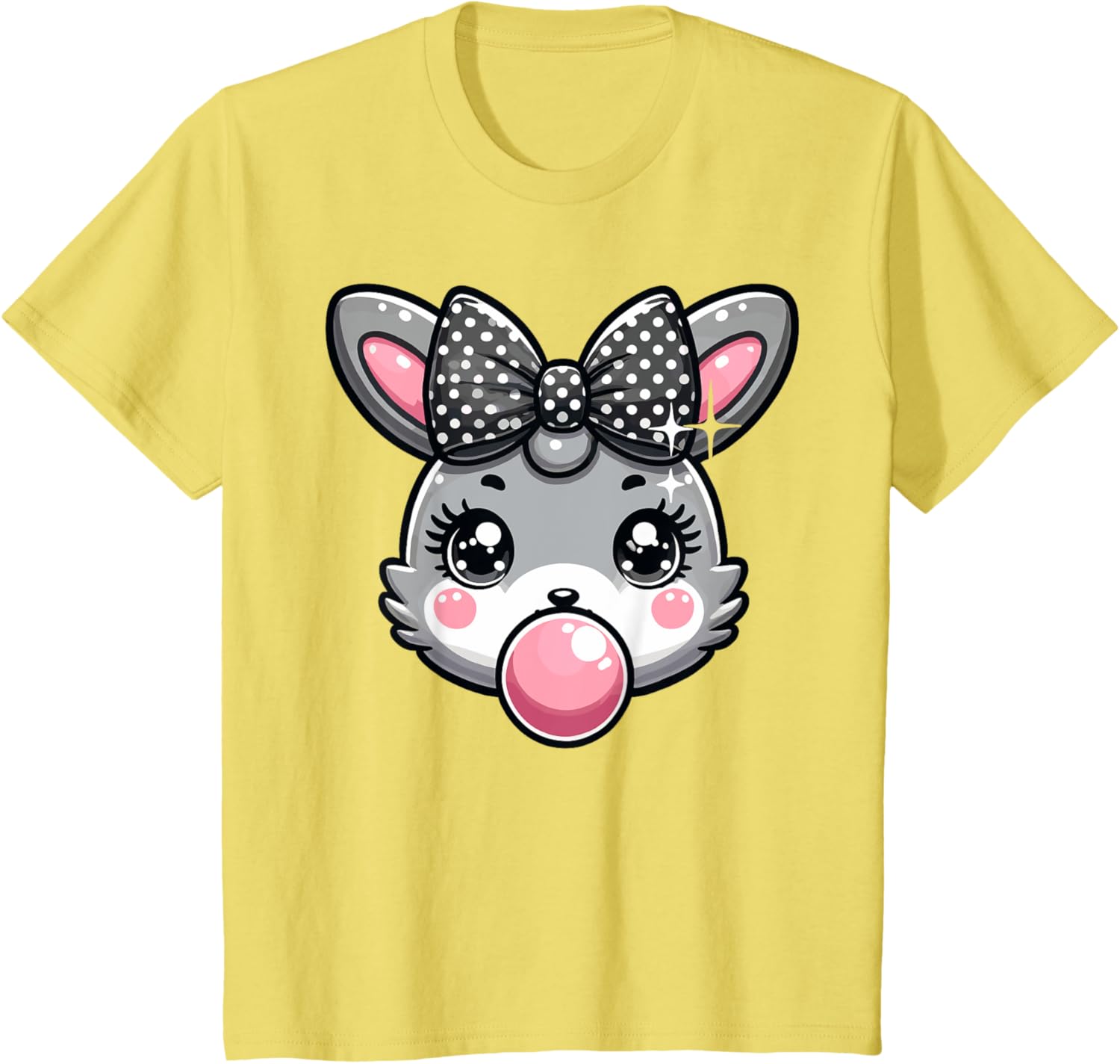 Cute Bunny Rabbit Face Coquette Bow Easter Day Girls Women T-Shirt