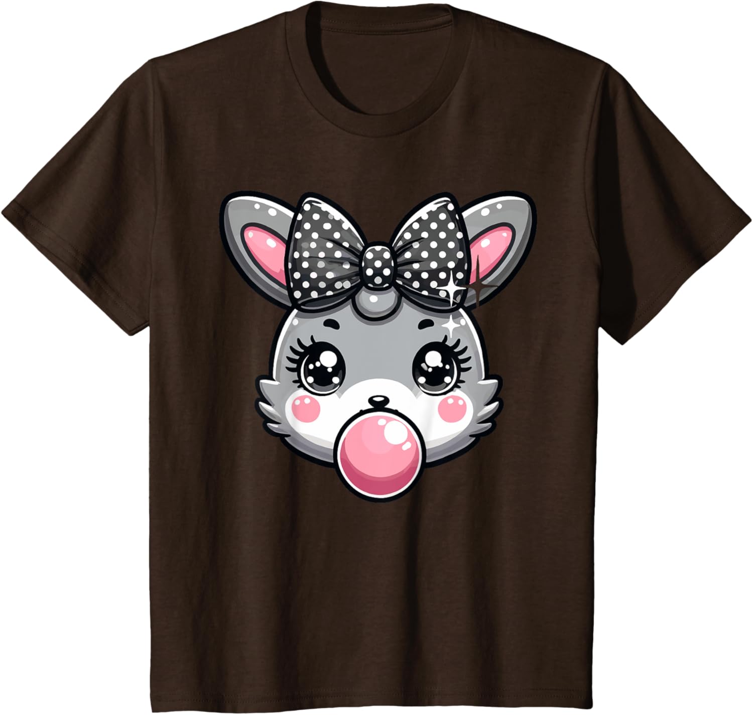 Cute Bunny Rabbit Face Coquette Bow Easter Day Girls Women T-Shirt