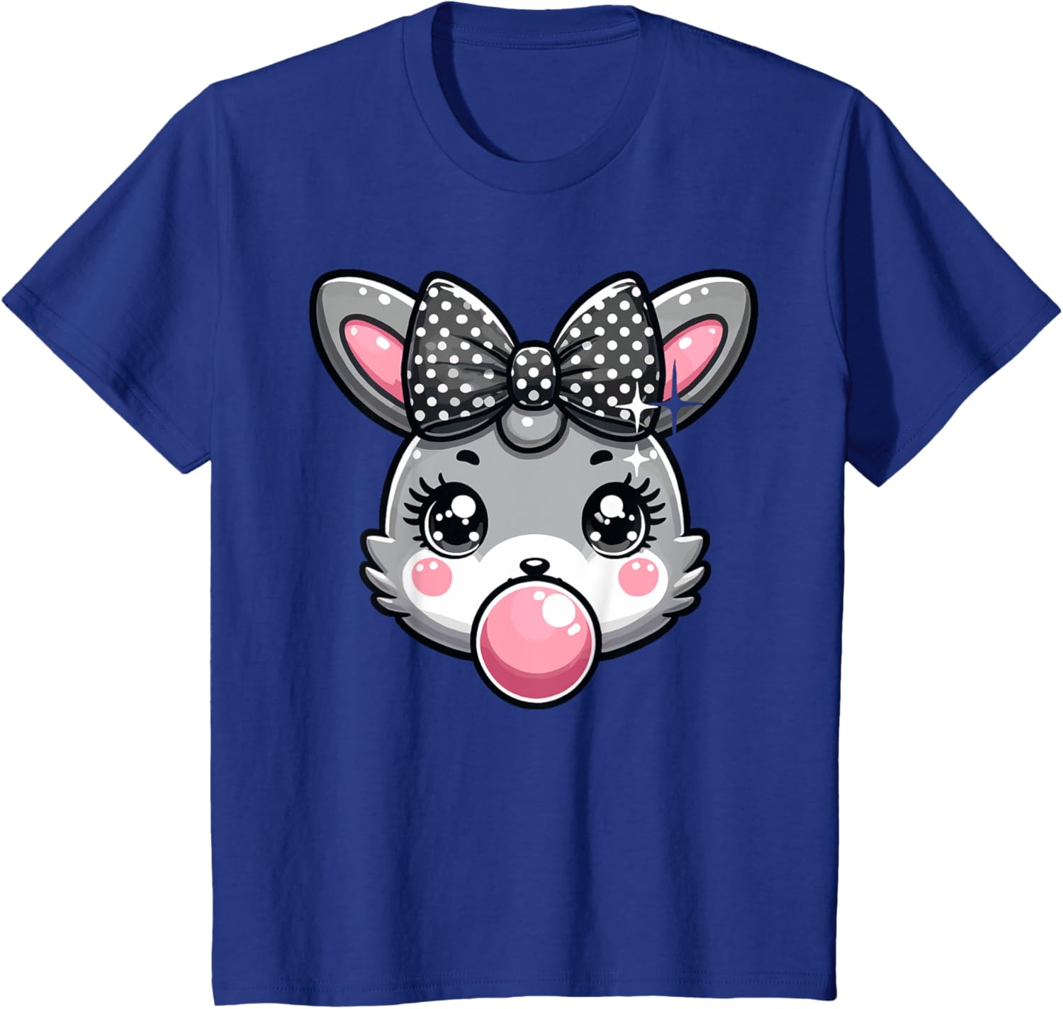 Cute Bunny Rabbit Face Coquette Bow Easter Day Girls Women T-Shirt