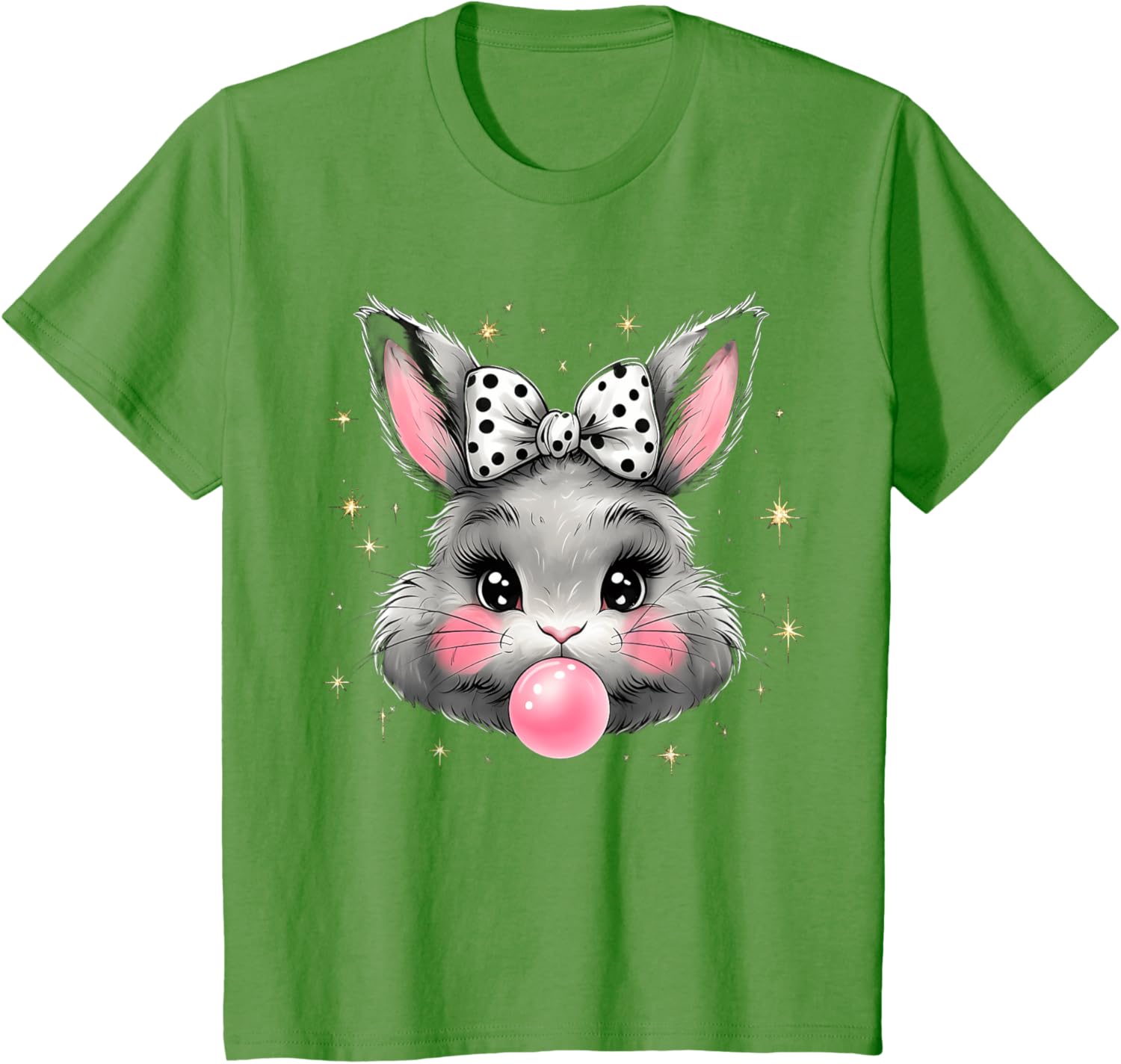 Cute Bunny Rabbit Face Coquette Bow Easter Day Girls Women T-Shirt