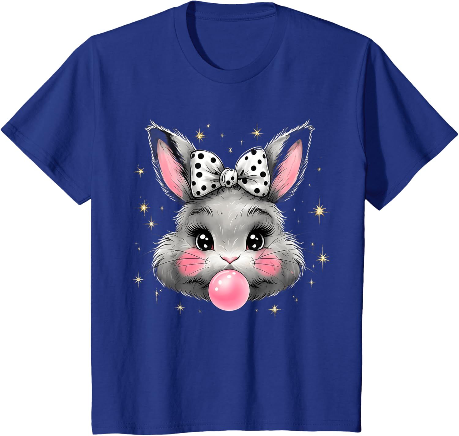 Cute Bunny Rabbit Face Coquette Bow Easter Day Girls Women T-Shirt