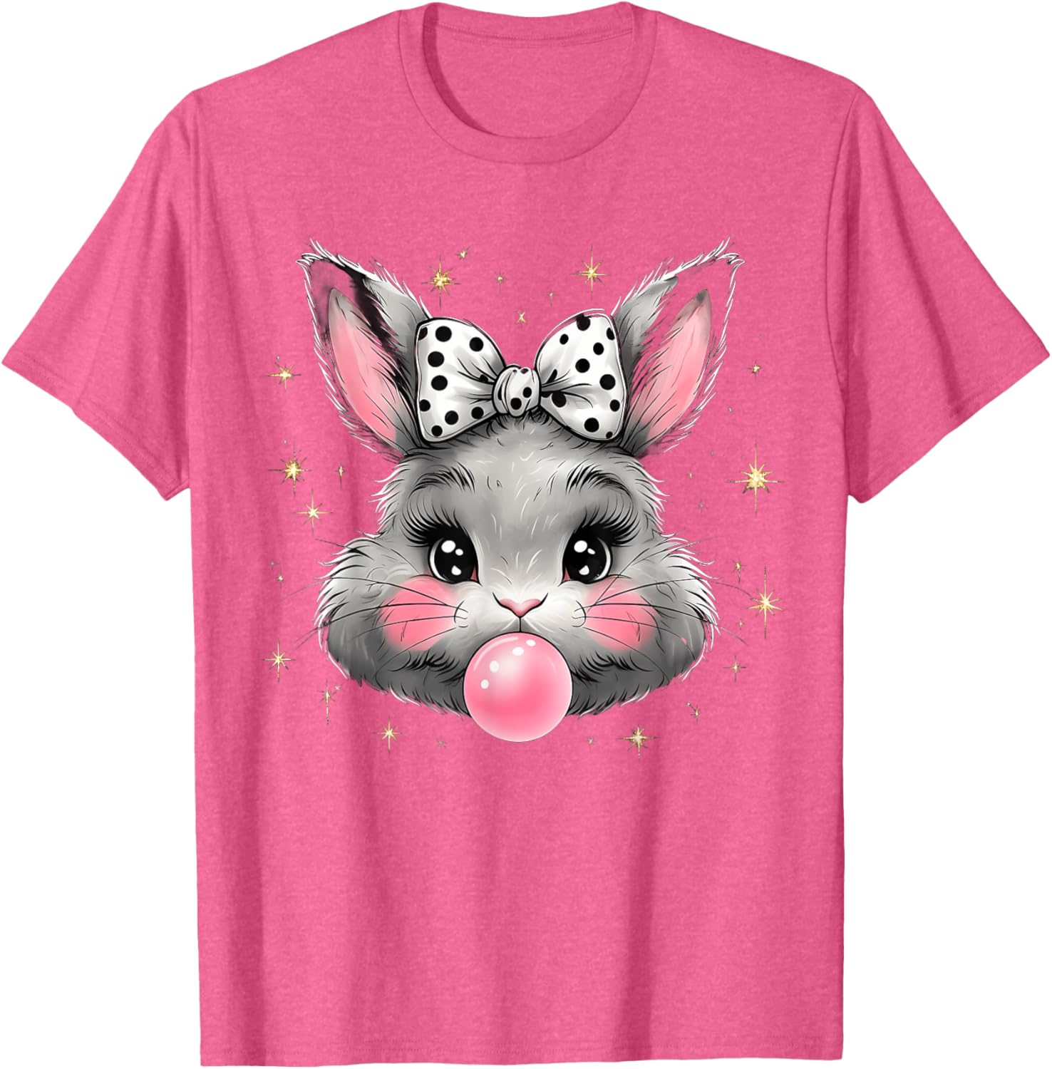 Cute Bunny Rabbit Face Coquette Bow Easter Day Girls Women T-Shirt