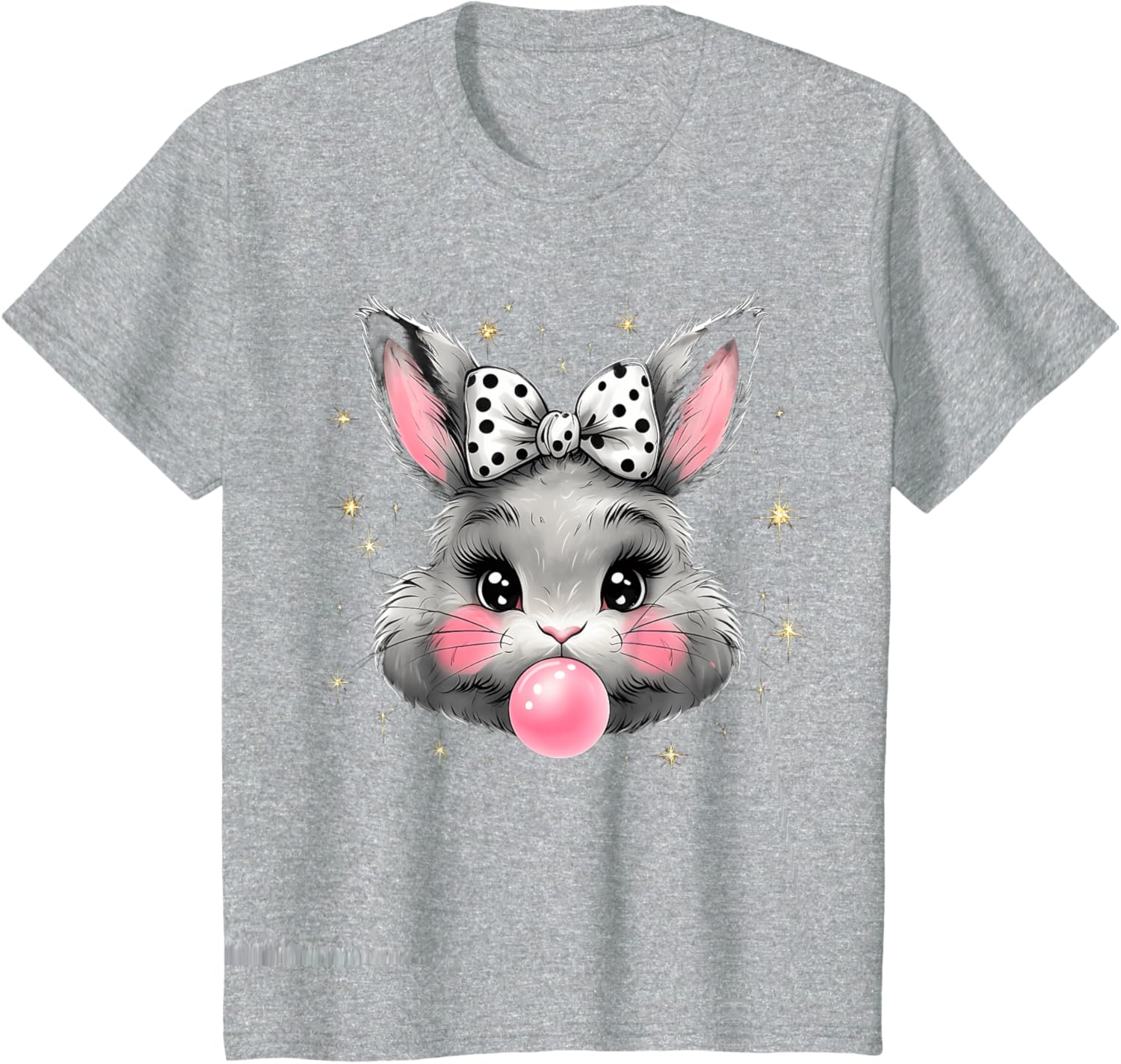 Cute Bunny Rabbit Face Coquette Bow Easter Day Girls Women T-Shirt