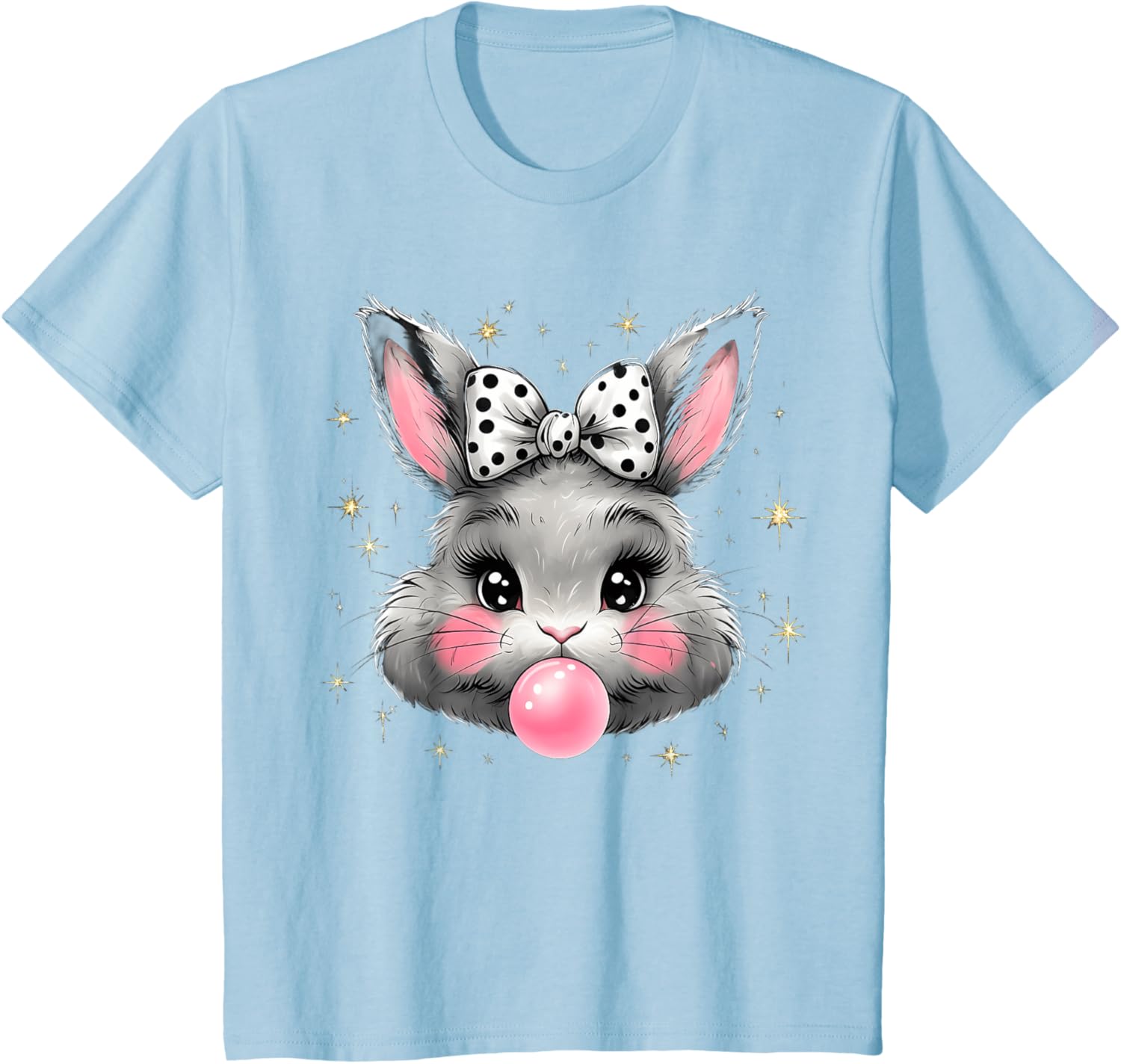 Cute Bunny Rabbit Face Coquette Bow Easter Day Girls Women T-Shirt