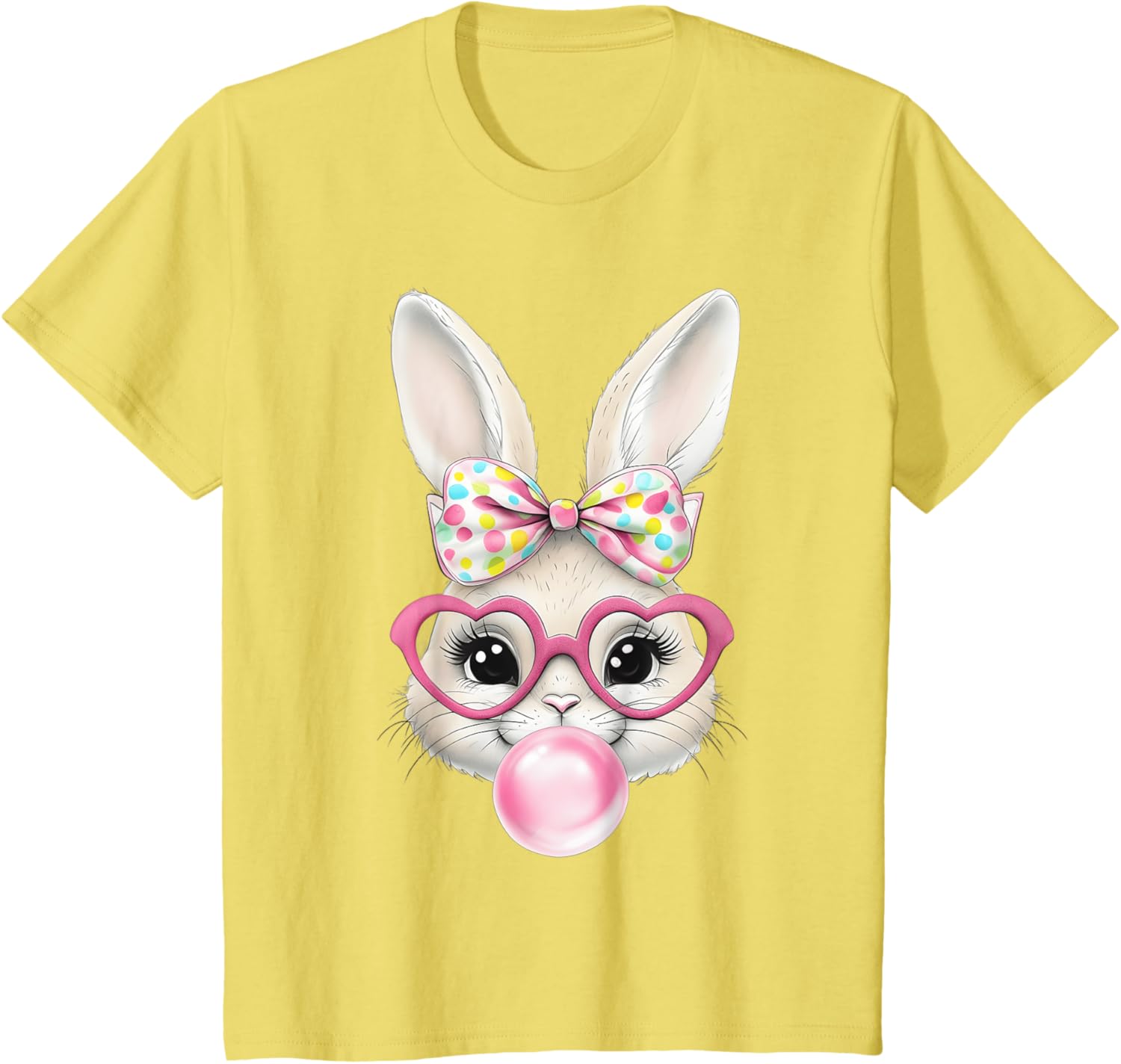 Cute Bunny Rabbit Face Coquette Bow Easter Day Girls Women T-Shirt