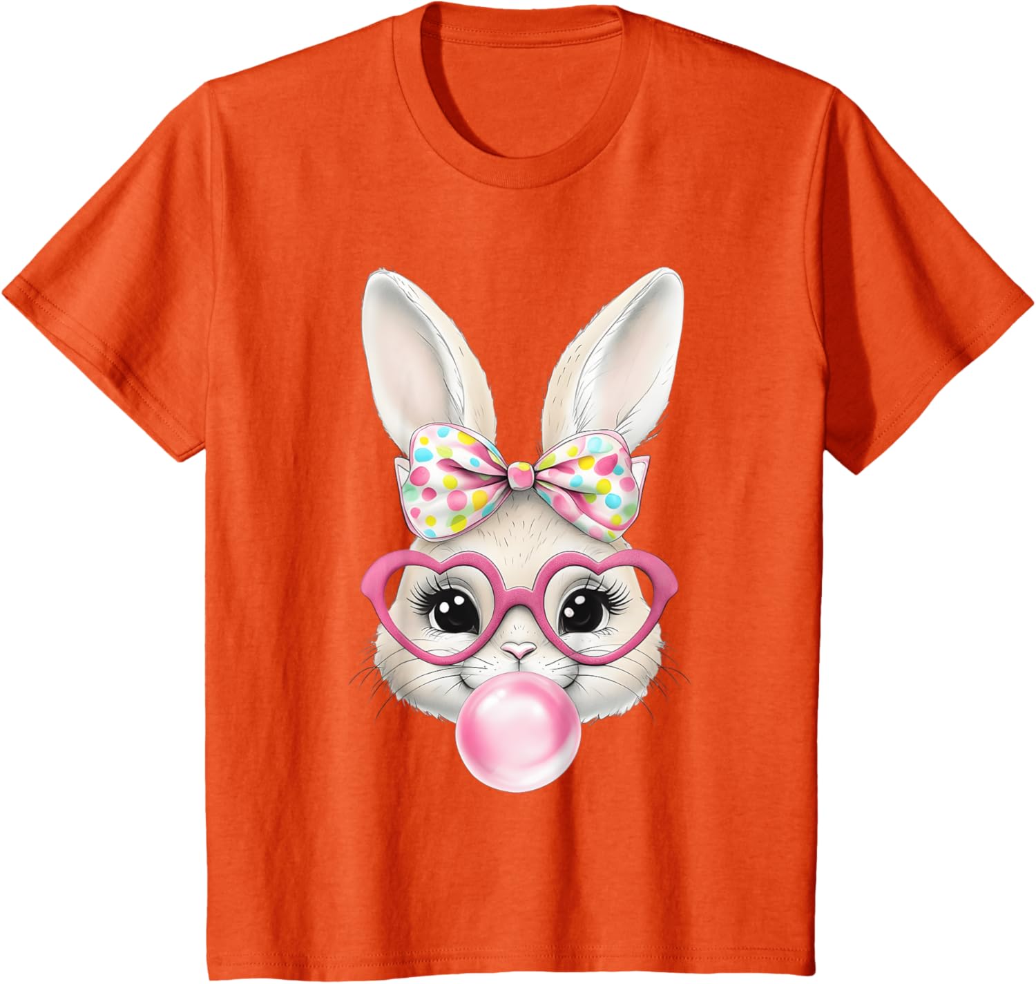 Cute Bunny Rabbit Face Coquette Bow Easter Day Girls Women T-Shirt