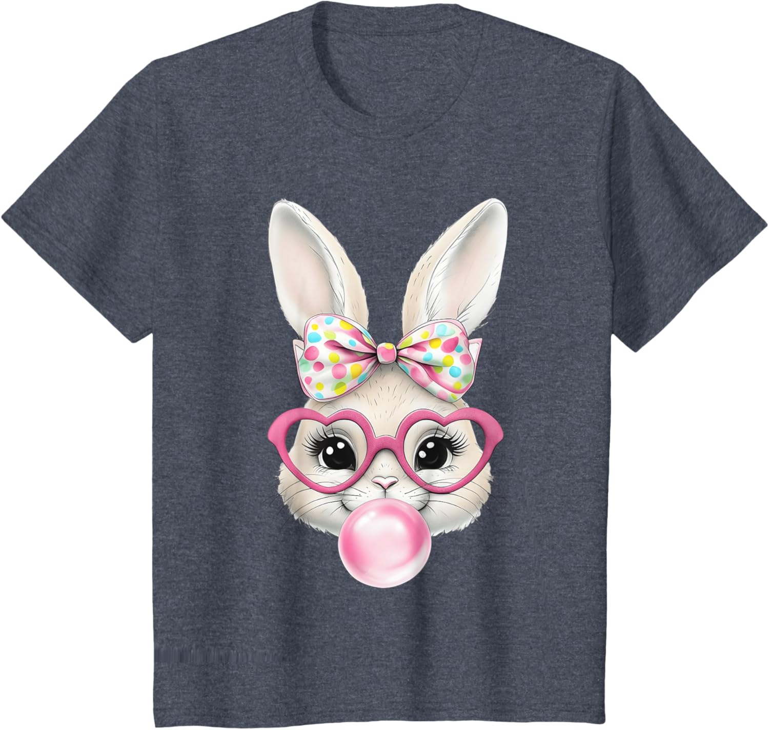 Cute Bunny Rabbit Face Coquette Bow Easter Day Girls Women T-Shirt