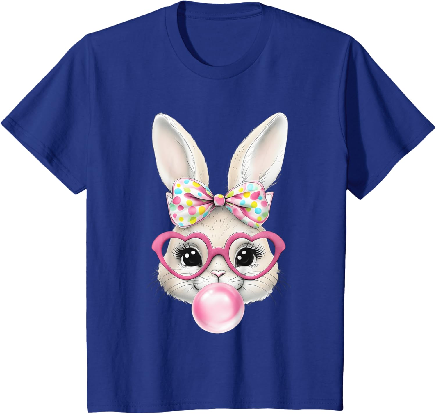 Cute Bunny Rabbit Face Coquette Bow Easter Day Girls Women T-Shirt