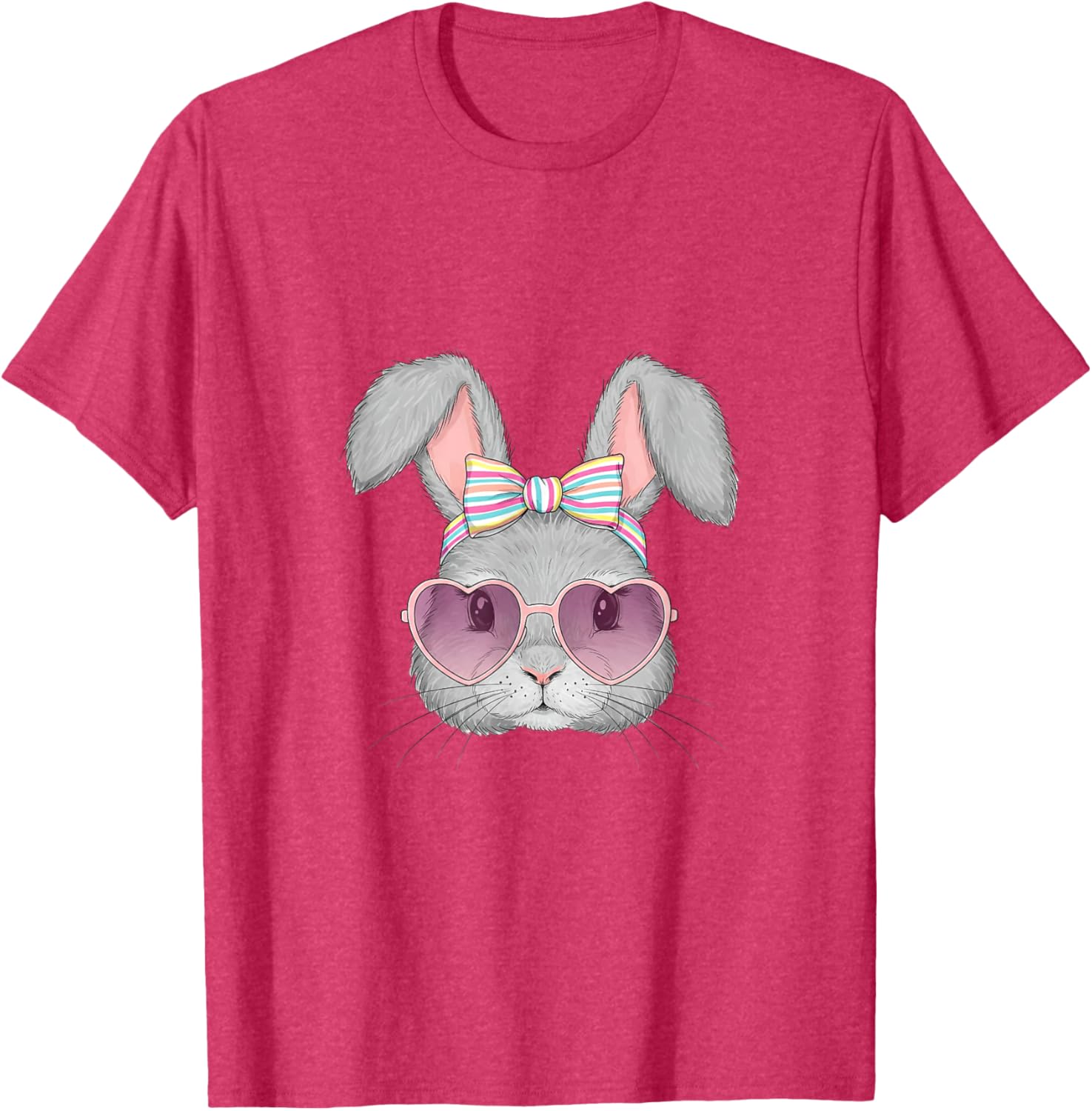 Cute Bunny Rabbit Face Coquette Bow Easter Day Girls Women T-Shirt