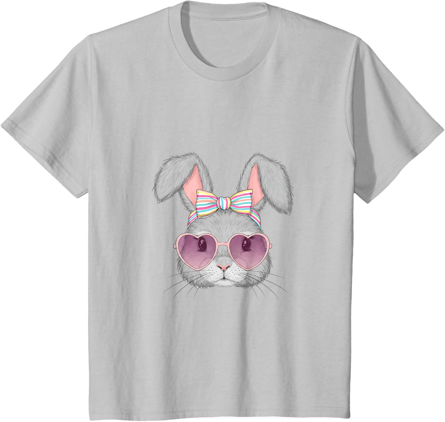 Cute Bunny Rabbit Face Coquette Bow Easter Day Girls Women T-Shirt