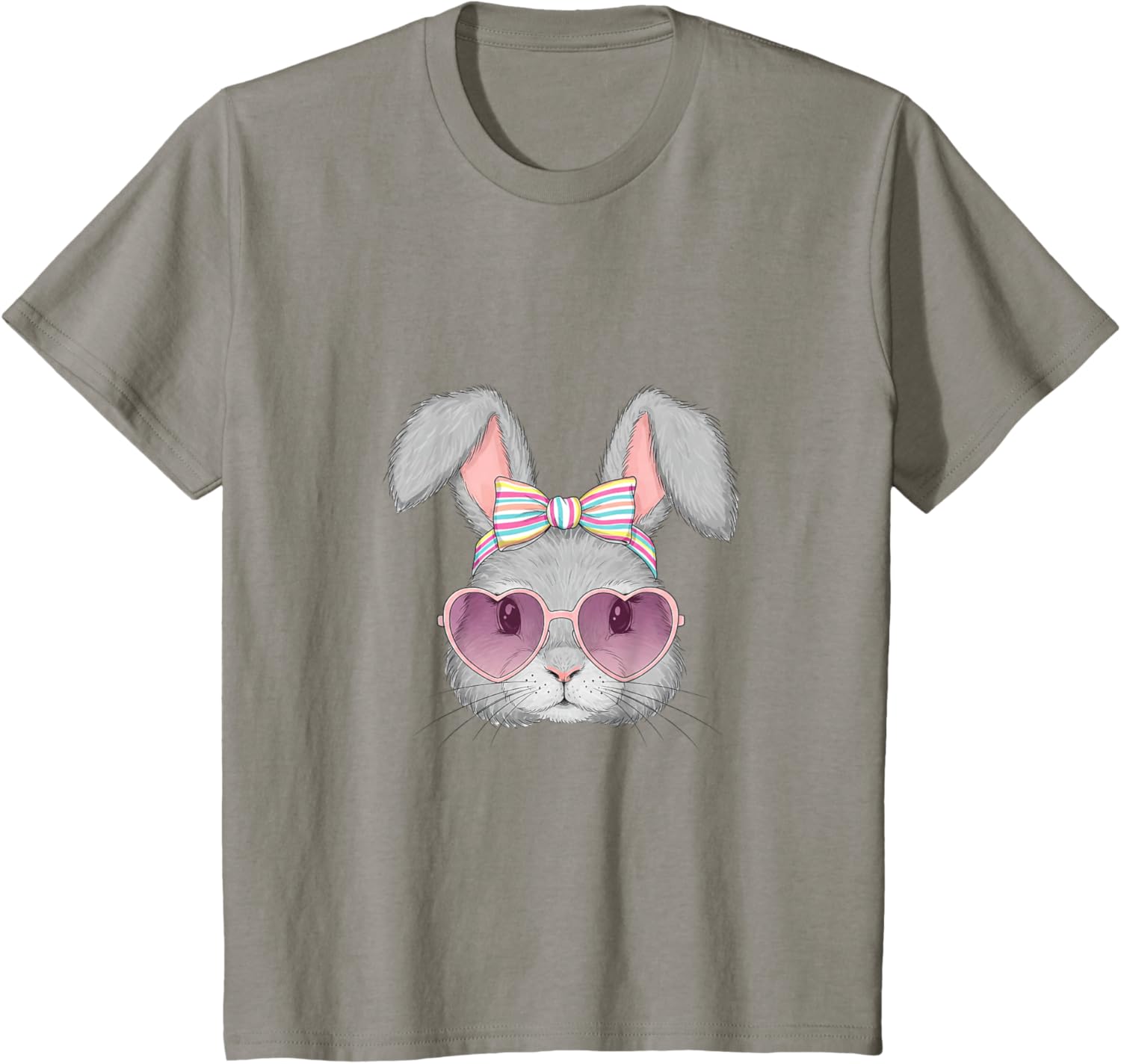 Cute Bunny Rabbit Face Coquette Bow Easter Day Girls Women T-Shirt