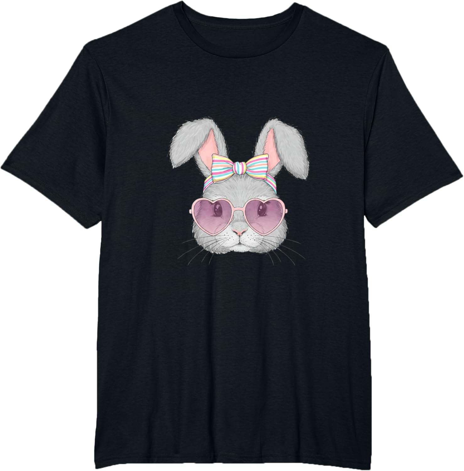 Cute Bunny Rabbit Face Coquette Bow Easter Day Girls Women T-Shirt