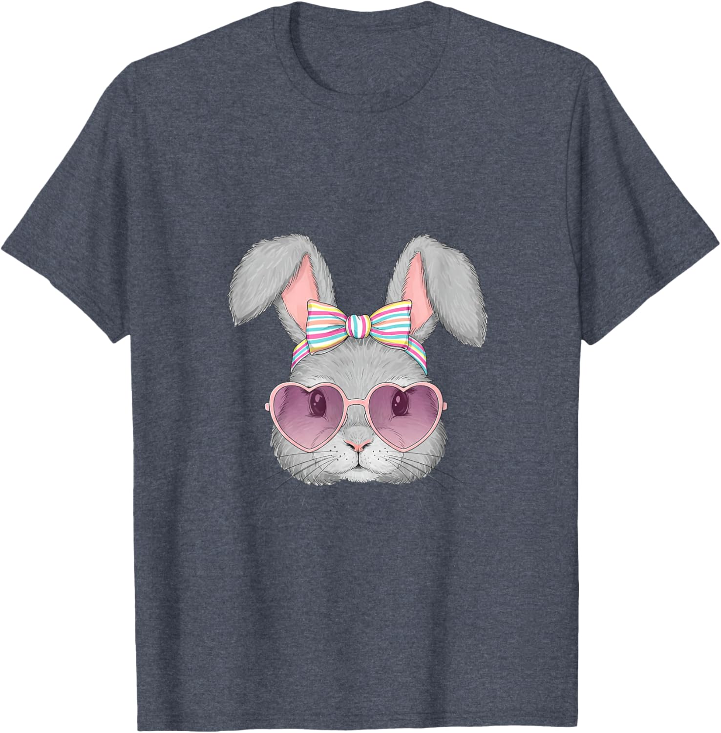 Cute Bunny Rabbit Face Coquette Bow Easter Day Girls Women T-Shirt