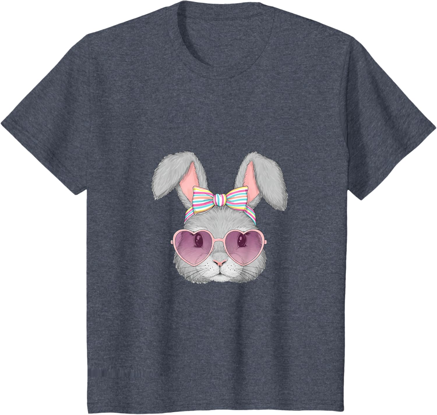 Cute Bunny Rabbit Face Coquette Bow Easter Day Girls Women T-Shirt