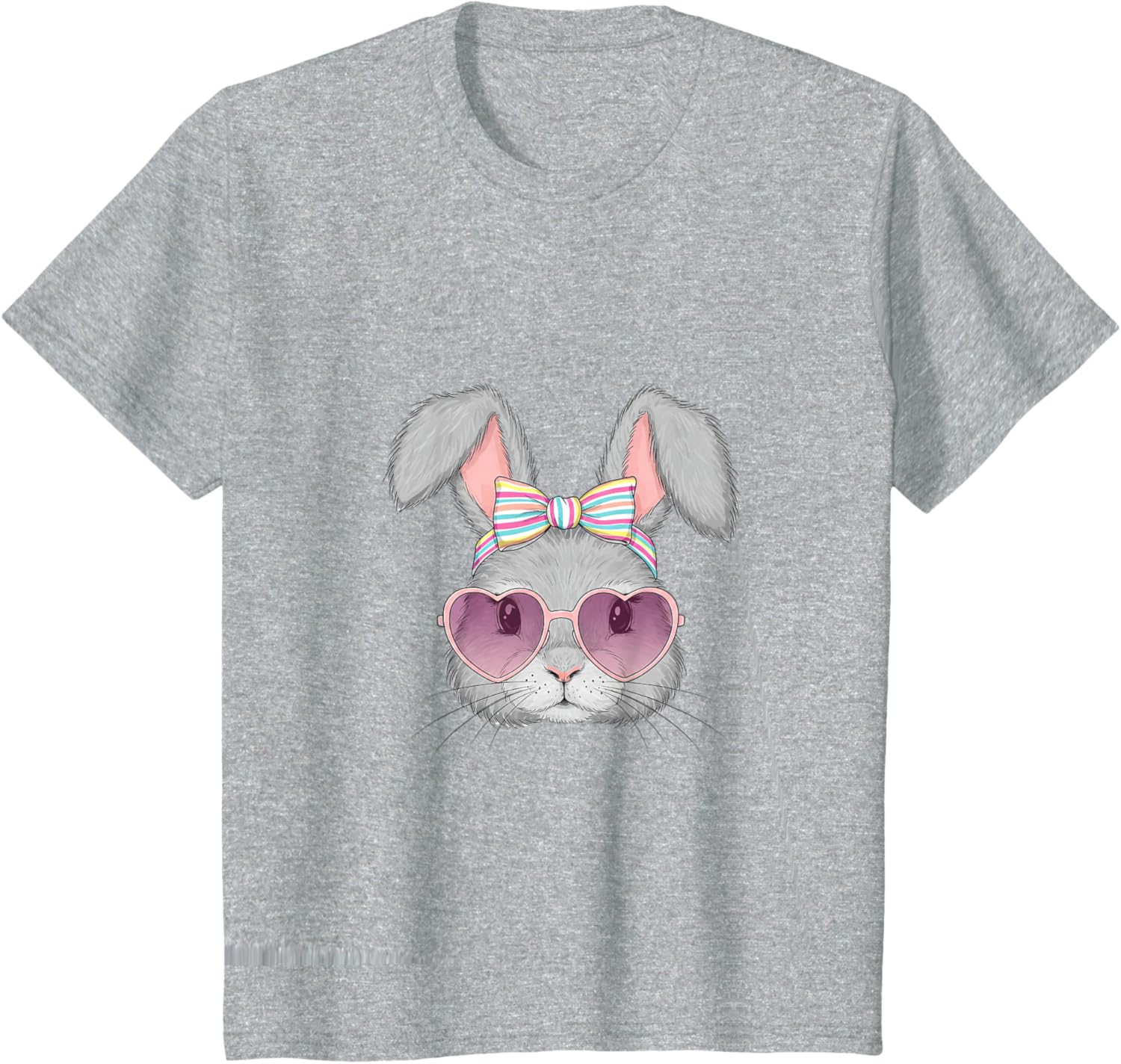 Cute Bunny Rabbit Face Coquette Bow Easter Day Girls Women T-Shirt