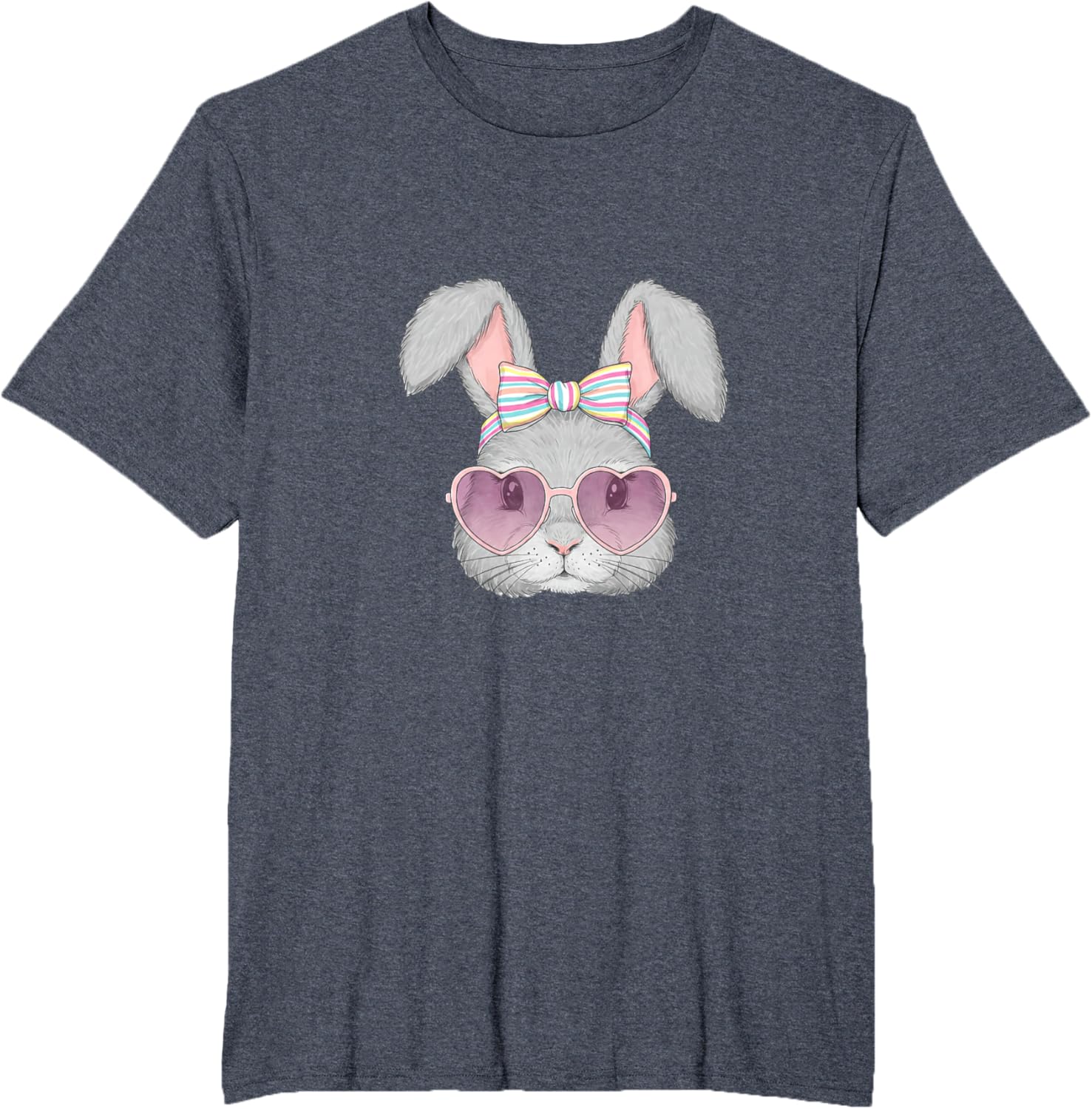 Cute Bunny Rabbit Face Coquette Bow Easter Day Girls Women T-Shirt