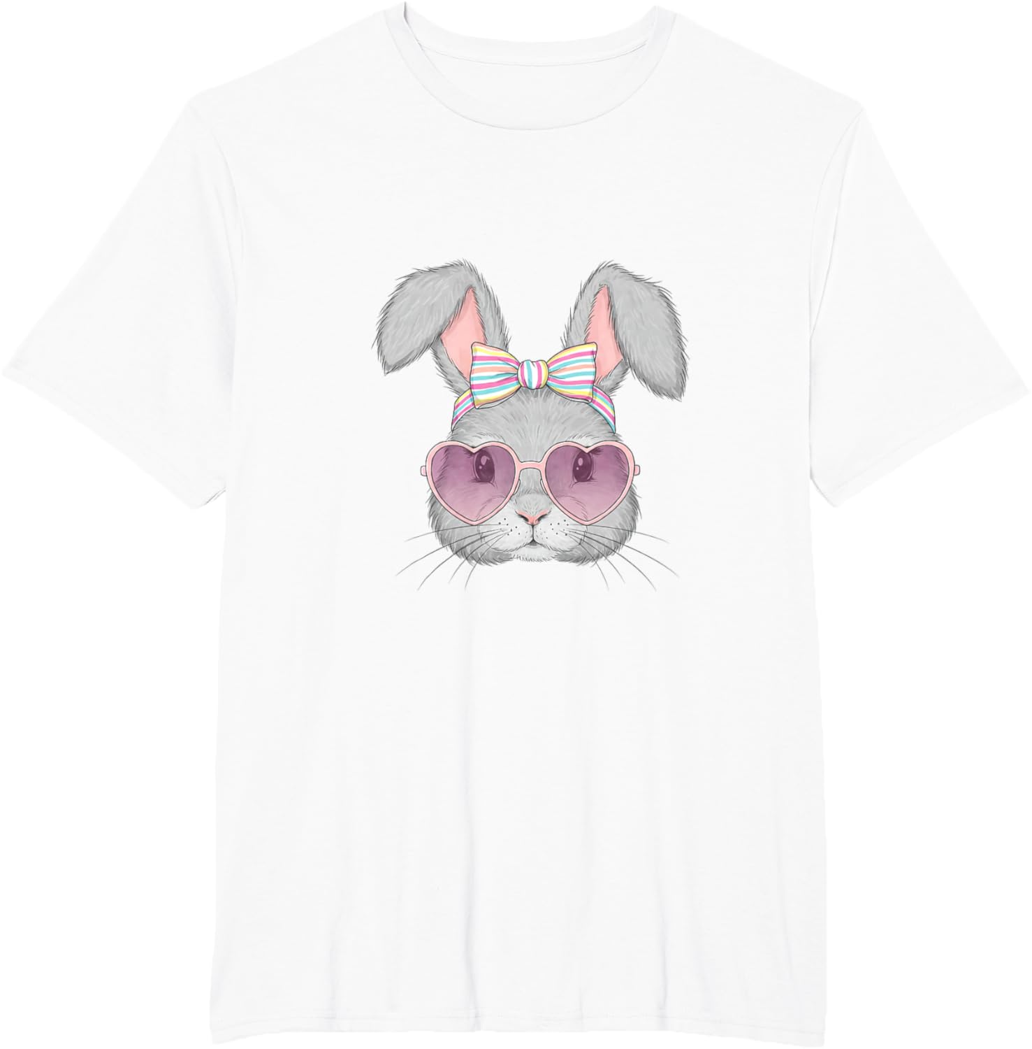 Cute Bunny Rabbit Face Coquette Bow Easter Day Girls Women T-Shirt