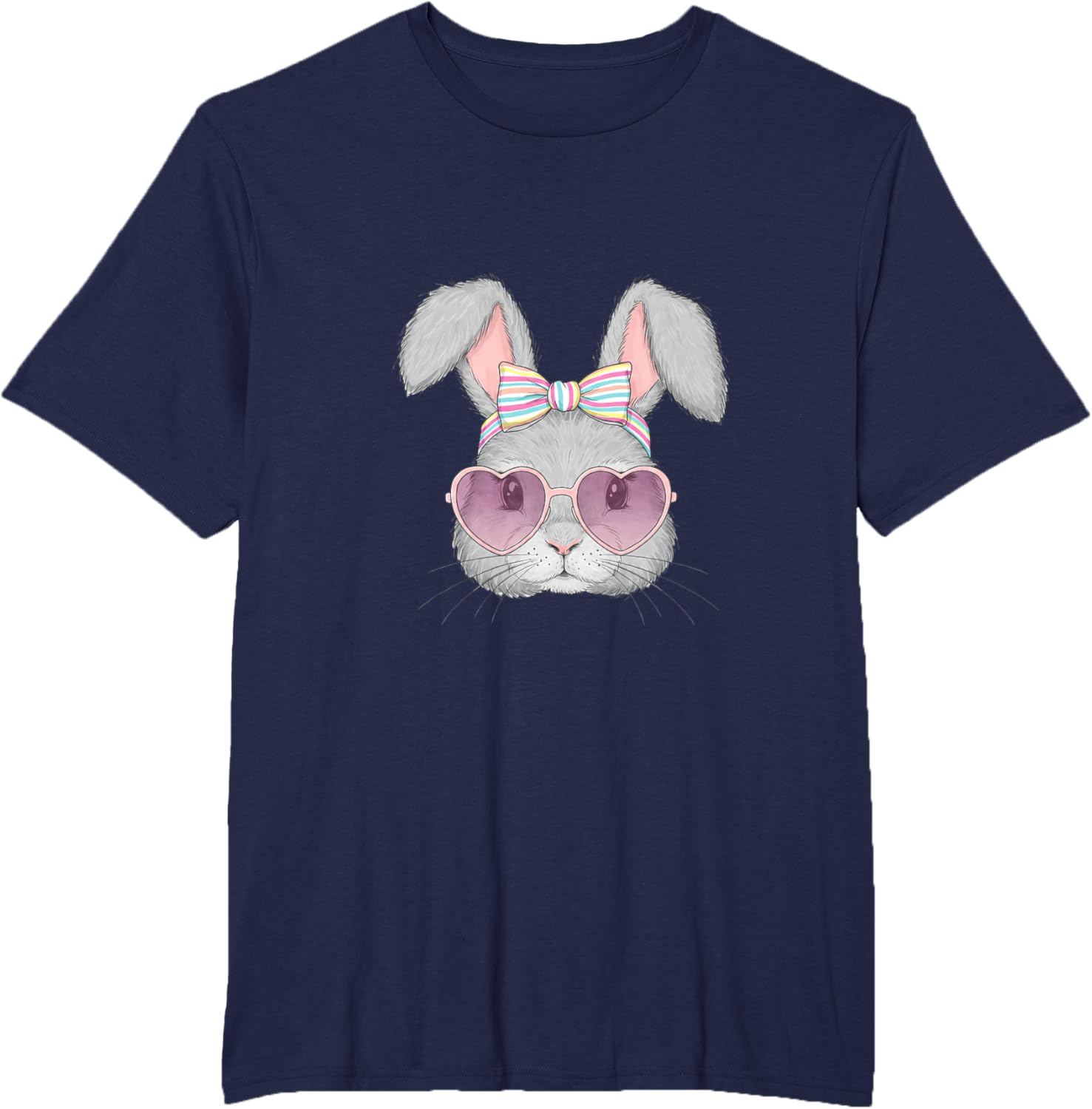 Cute Bunny Rabbit Face Coquette Bow Easter Day Girls Women T-Shirt