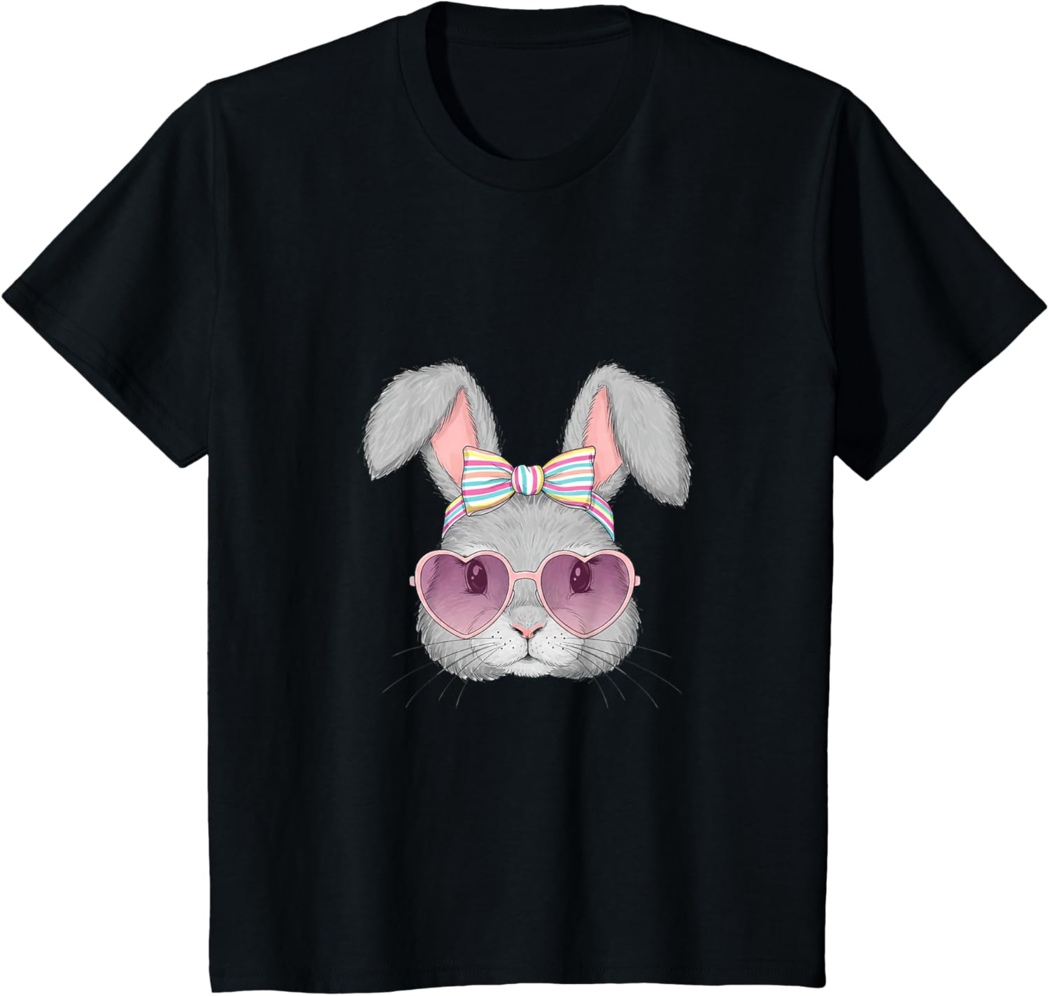 Cute Bunny Rabbit Face Coquette Bow Easter Day Girls Women T-Shirt