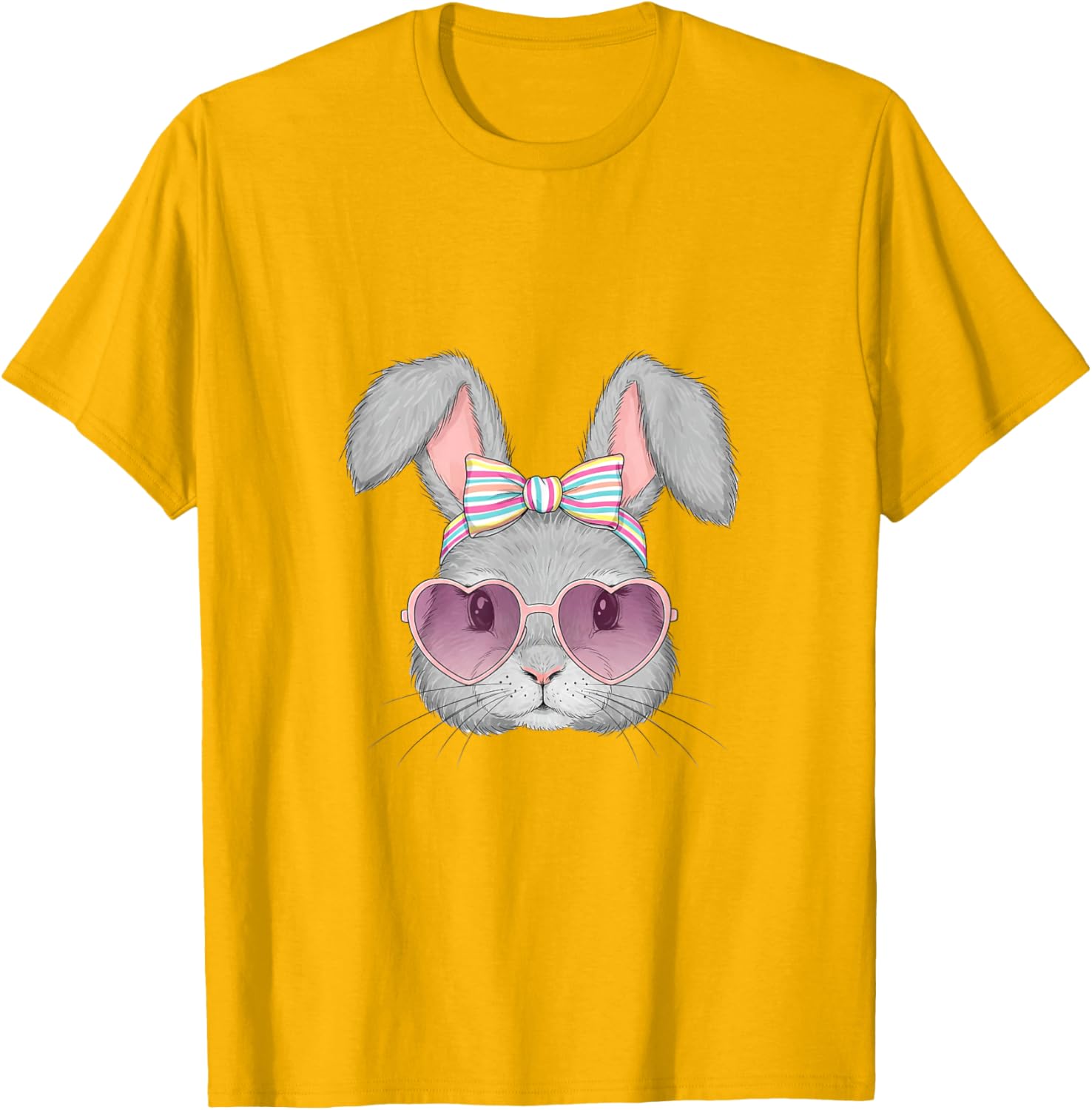 Cute Bunny Rabbit Face Coquette Bow Easter Day Girls Women T-Shirt