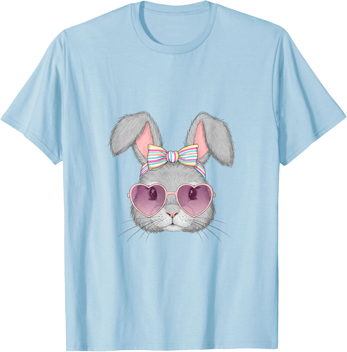 Cute Bunny Rabbit Face Coquette Bow Easter Day Girls Women T-Shirt