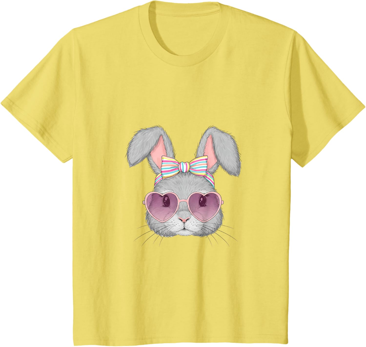 Cute Bunny Rabbit Face Coquette Bow Easter Day Girls Women T-Shirt