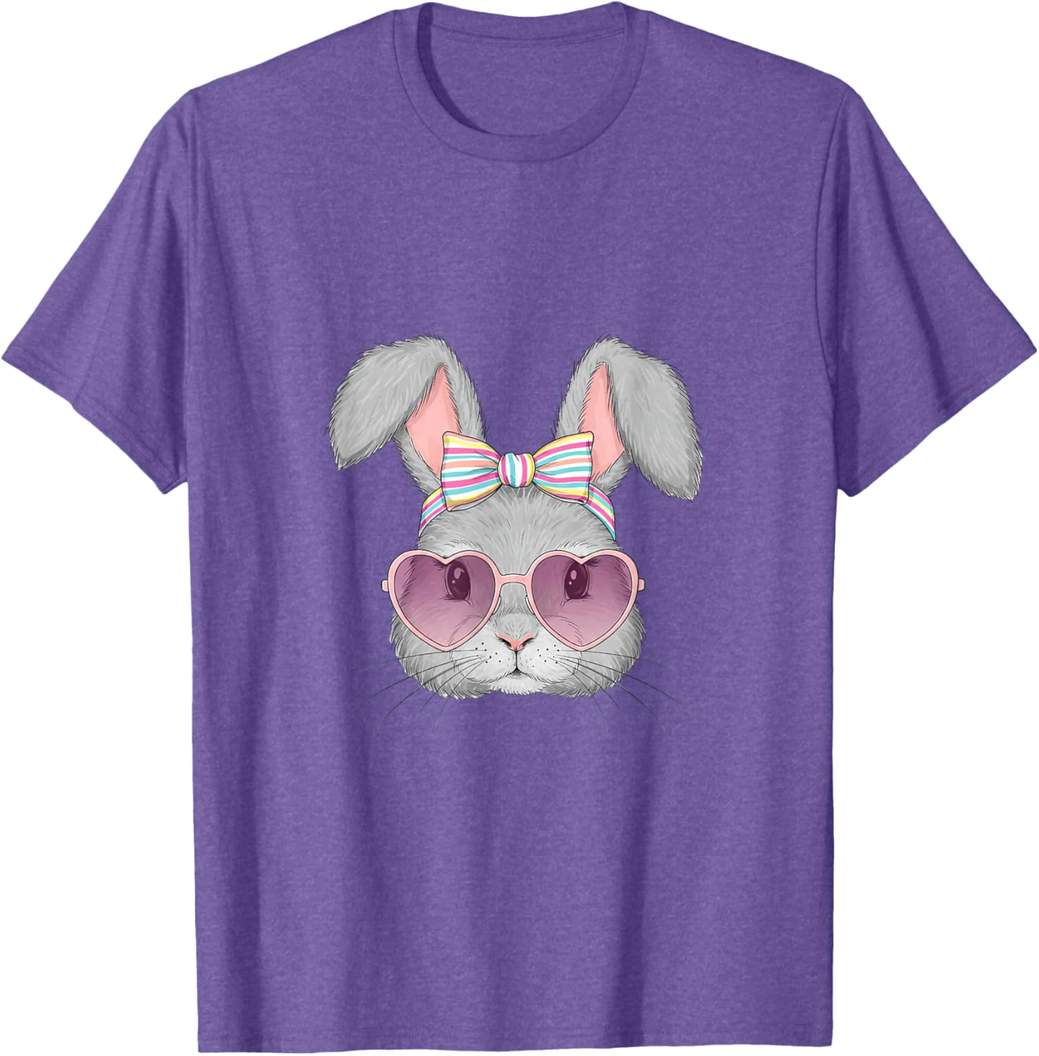 Cute Bunny Rabbit Face Coquette Bow Easter Day Girls Women T-Shirt