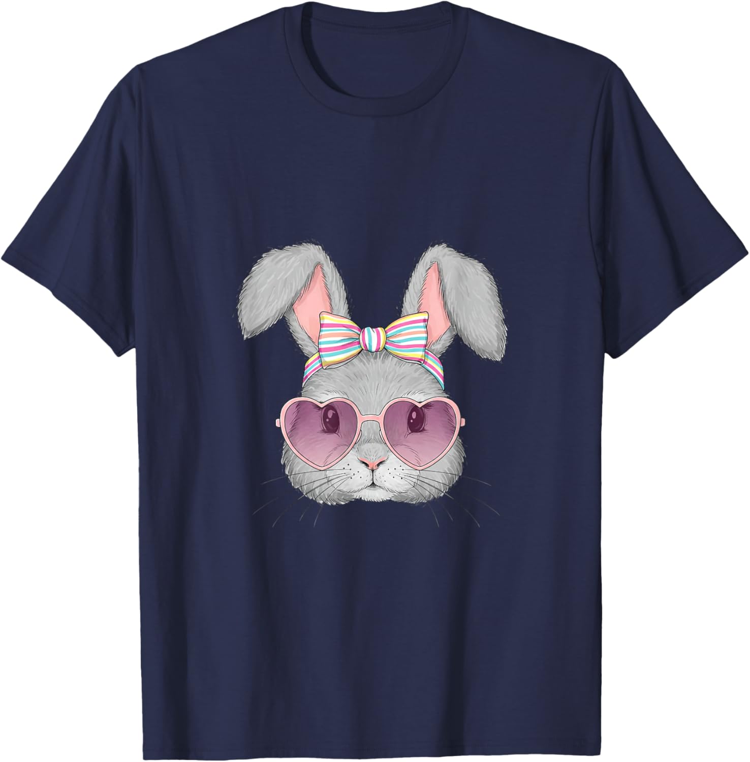 Cute Bunny Rabbit Face Coquette Bow Easter Day Girls Women T-Shirt