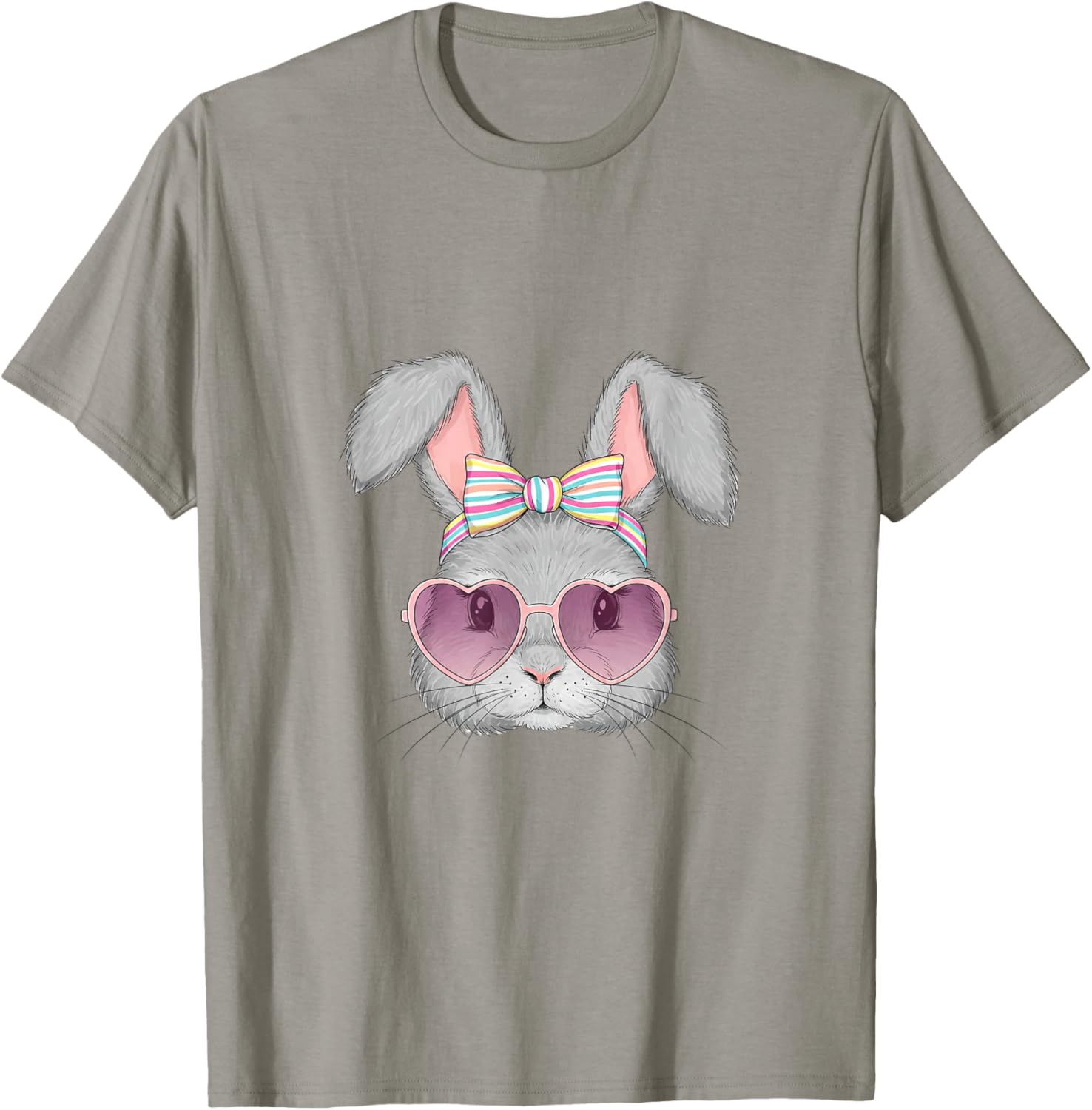 Cute Bunny Rabbit Face Coquette Bow Easter Day Girls Women T-Shirt