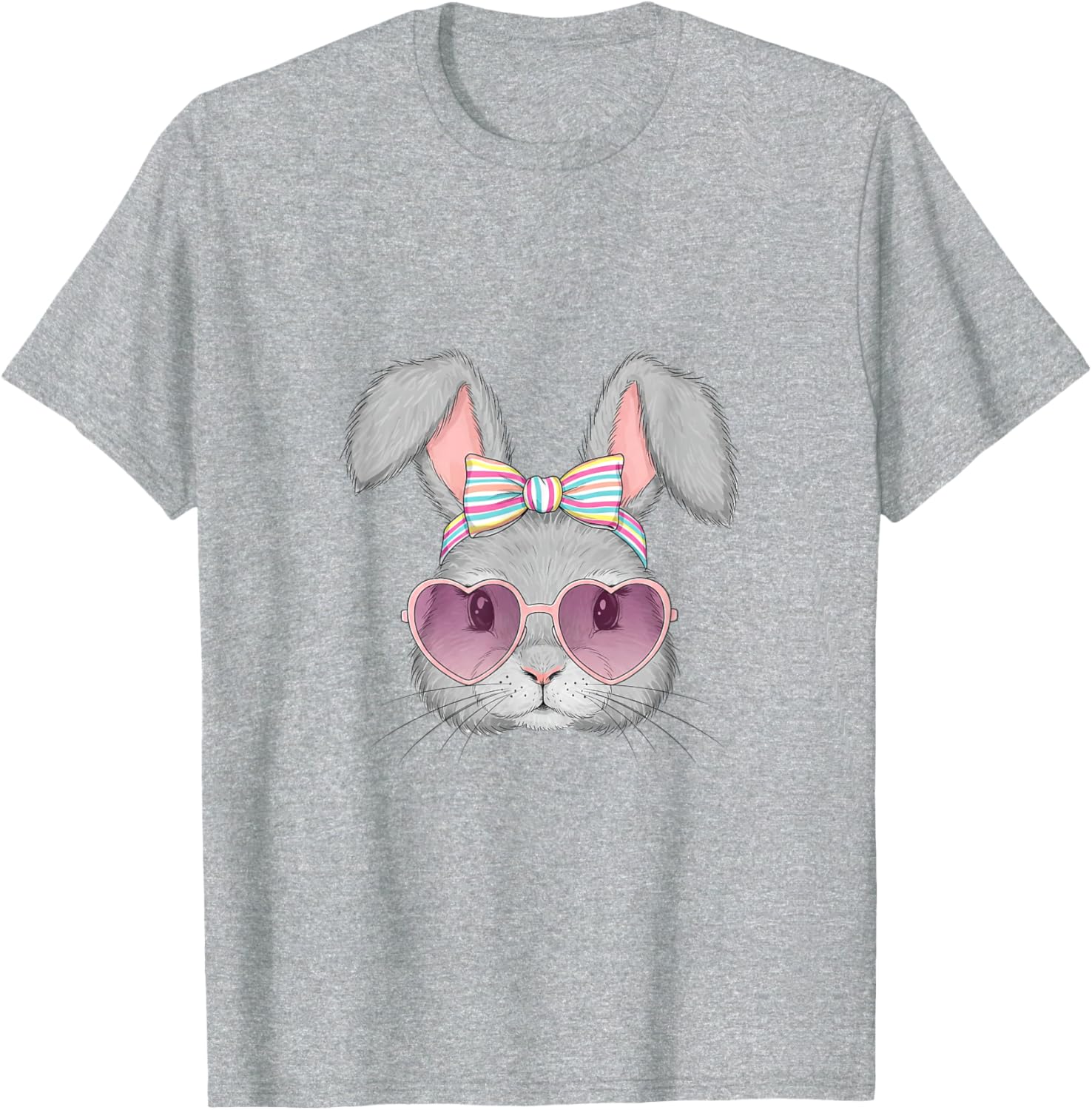 Cute Bunny Rabbit Face Coquette Bow Easter Day Girls Women T-Shirt