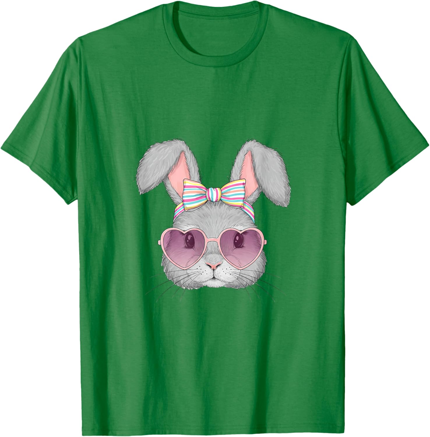 Cute Bunny Rabbit Face Coquette Bow Easter Day Girls Women T-Shirt