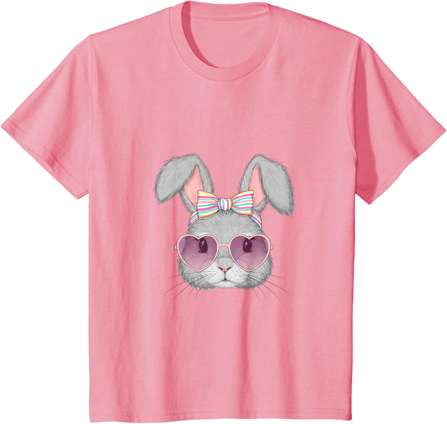 Cute Bunny Rabbit Face Coquette Bow Easter Day Girls Women T-Shirt