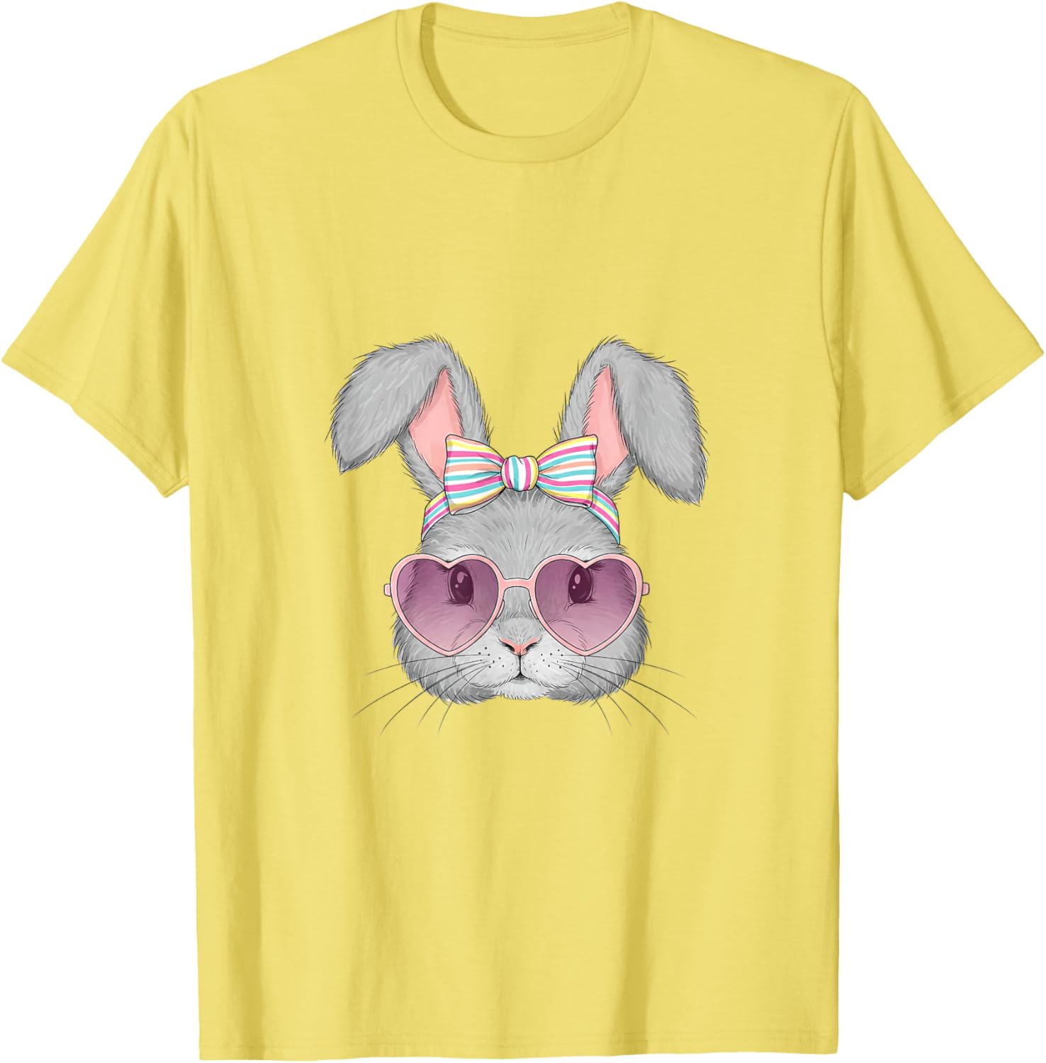 Cute Bunny Rabbit Face Coquette Bow Easter Day Girls Women T-Shirt