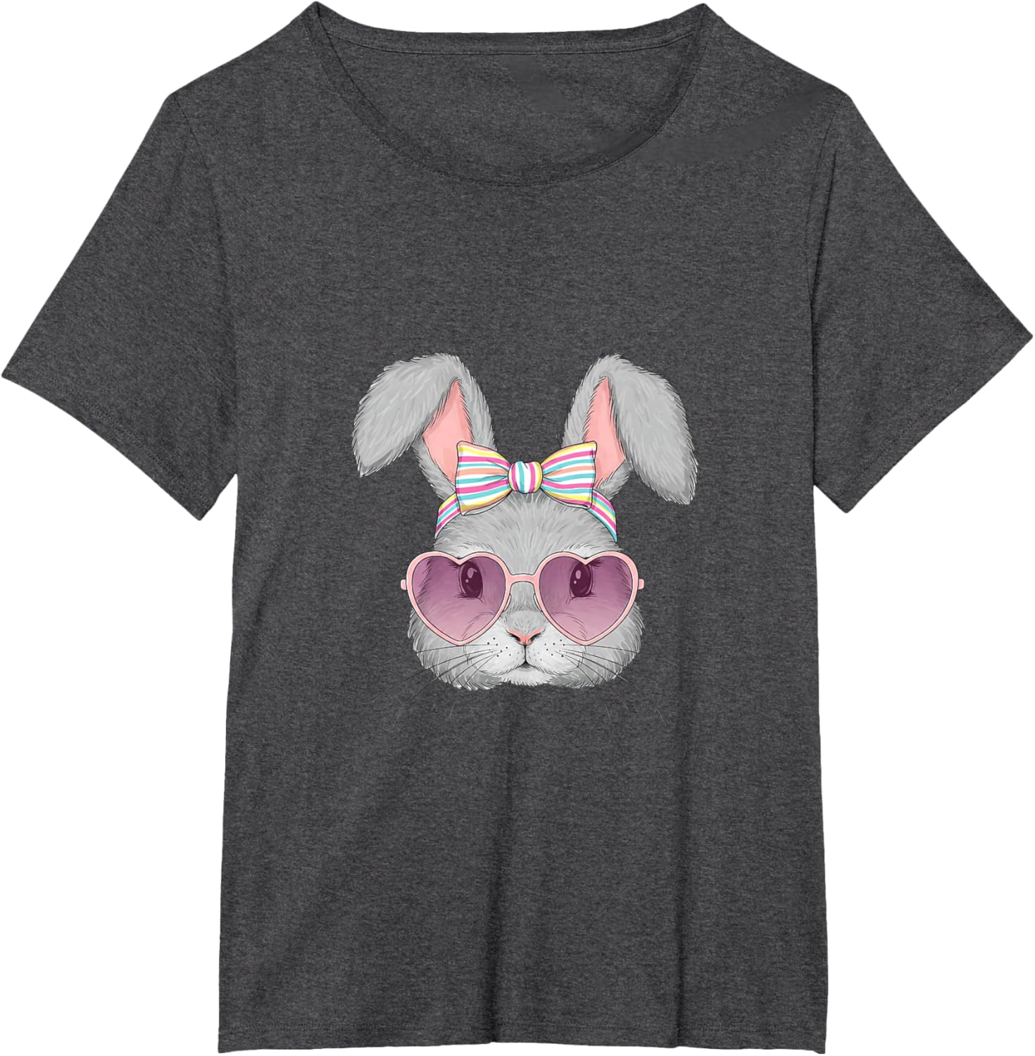 Cute Bunny Rabbit Face Coquette Bow Easter Day Girls Women T-Shirt