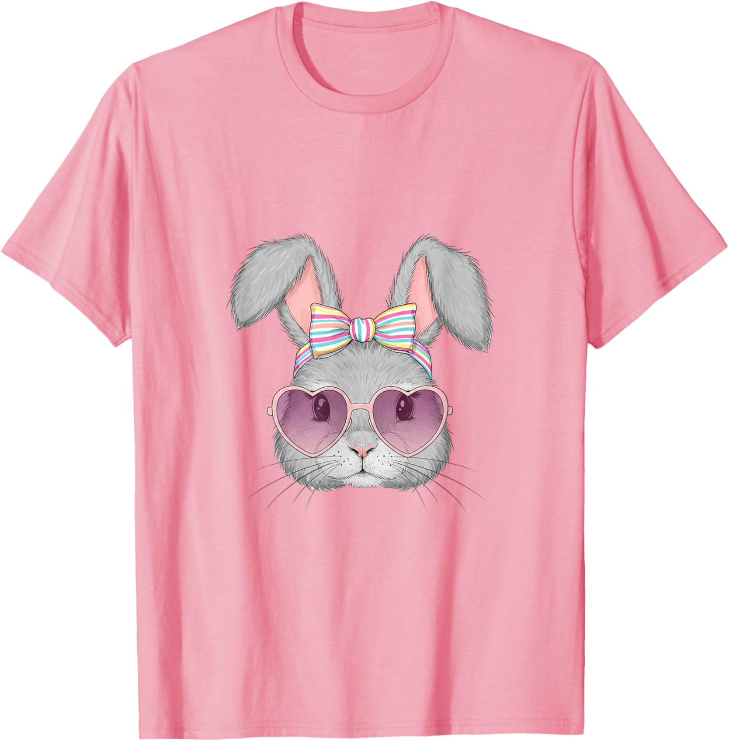 Cute Bunny Rabbit Face Coquette Bow Easter Day Girls Women T-Shirt