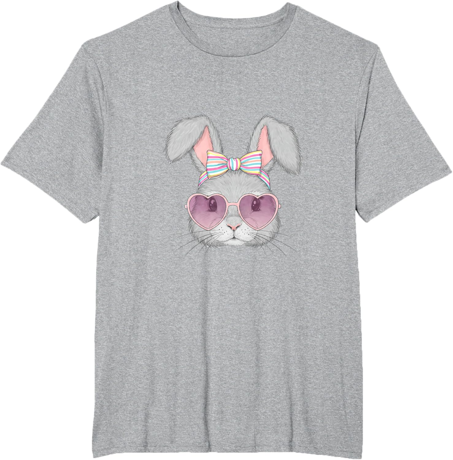 Cute Bunny Rabbit Face Coquette Bow Easter Day Girls Women T-Shirt