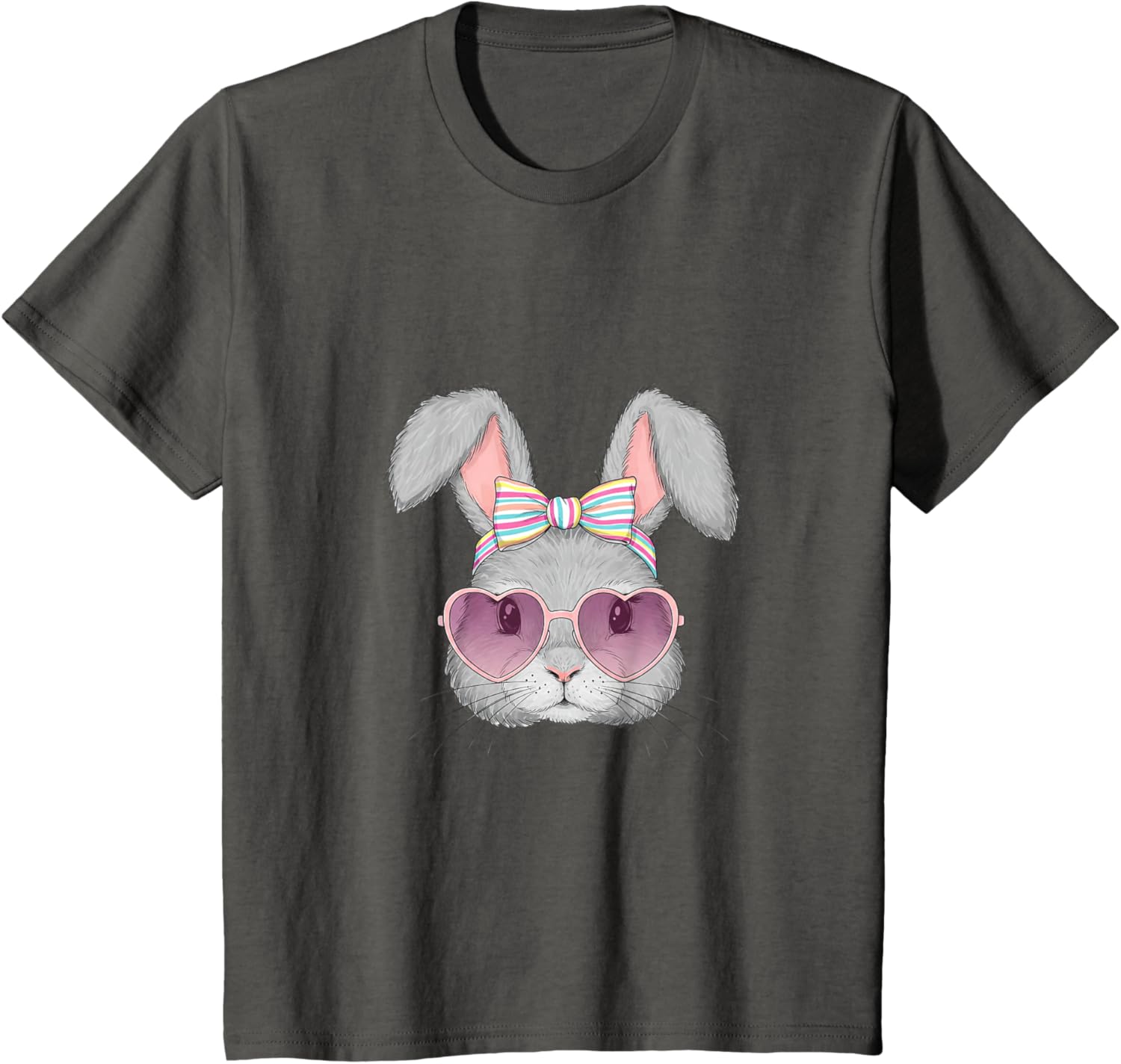 Cute Bunny Rabbit Face Coquette Bow Easter Day Girls Women T-Shirt