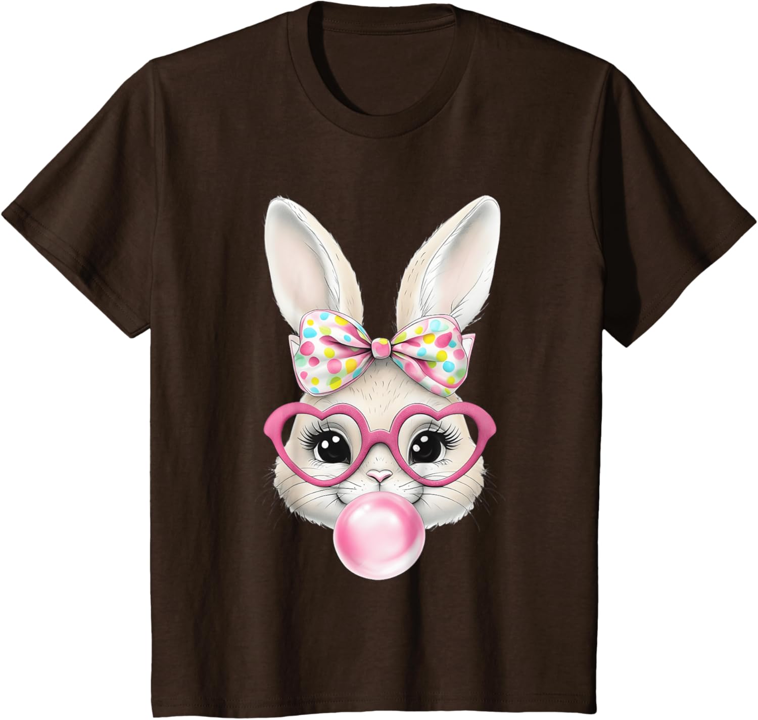 Cute Bunny Rabbit Face Coquette Bow Easter Day Girls Women T-Shirt