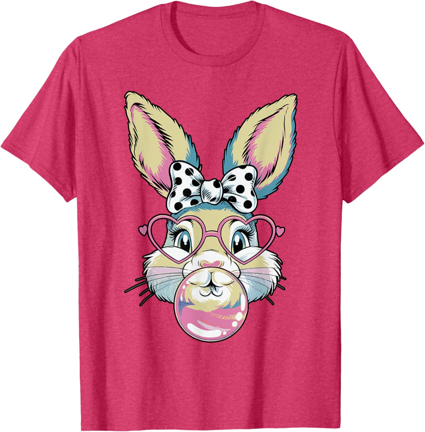 Cute Bunny Rabbit Face Coquette Bow Easter Day Girls Women T-Shirt